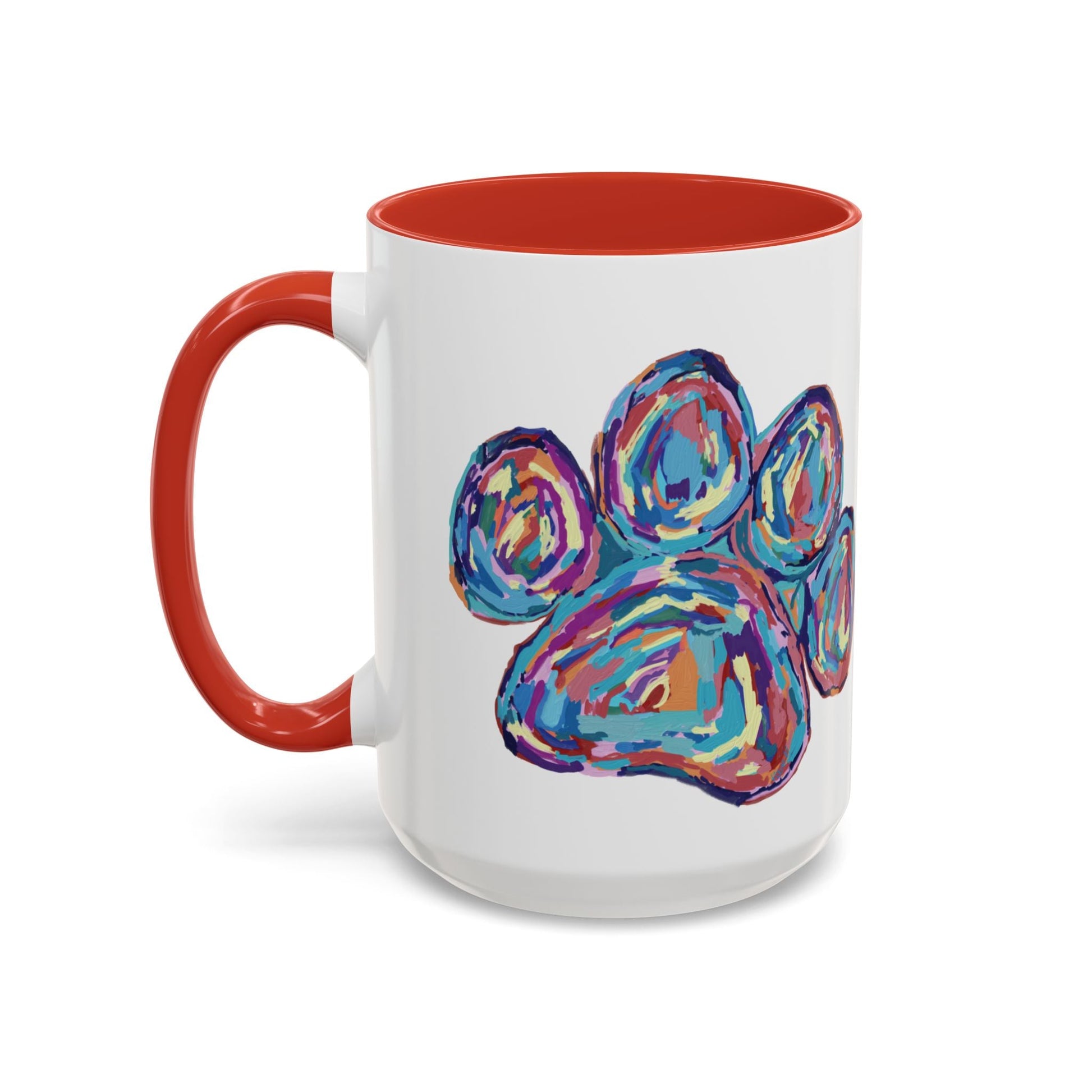 Paw Print Accent Coffee Mug (11oz & 15oz) - Blue Cava