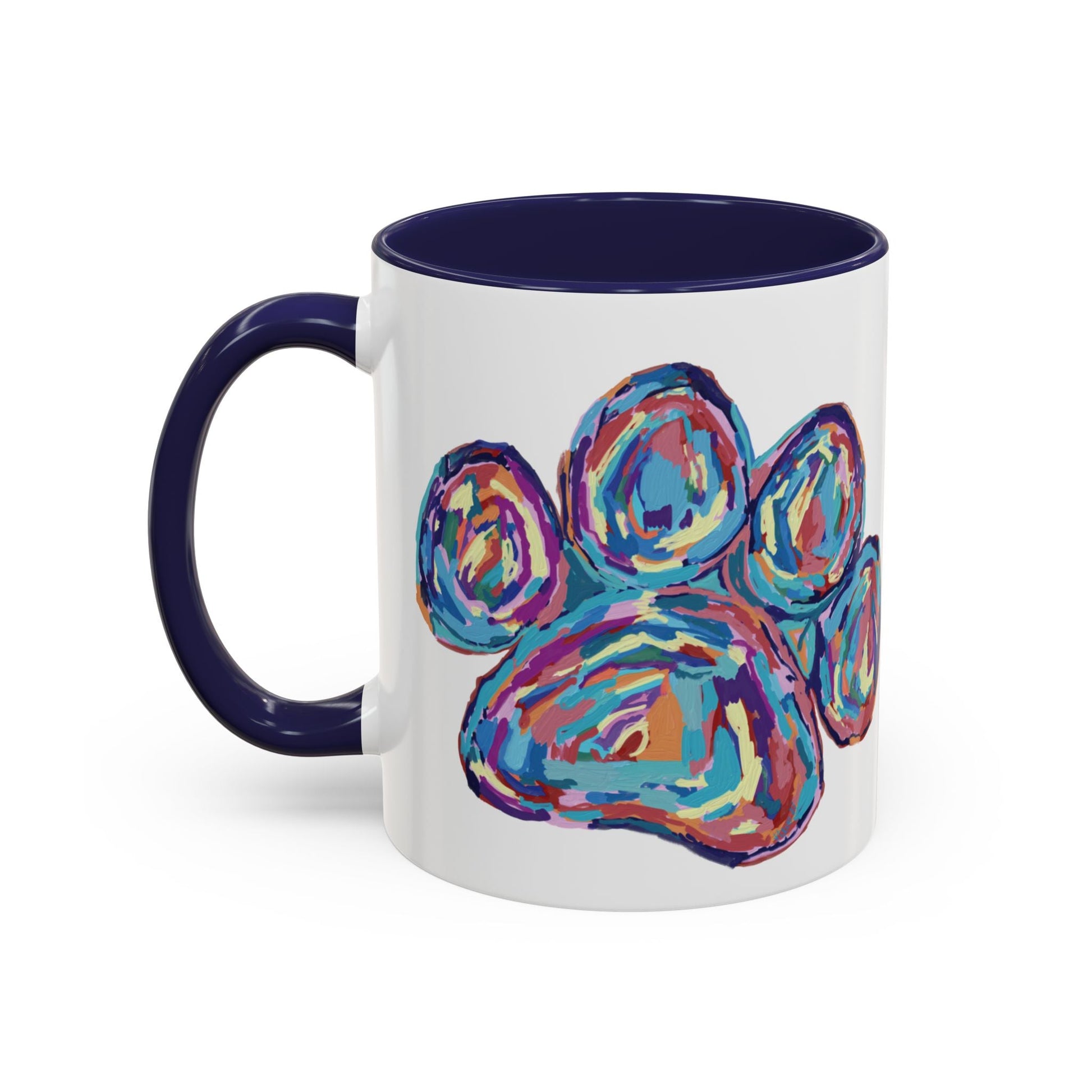 Paw Print Accent Coffee Mug (11oz & 15oz) - Blue Cava