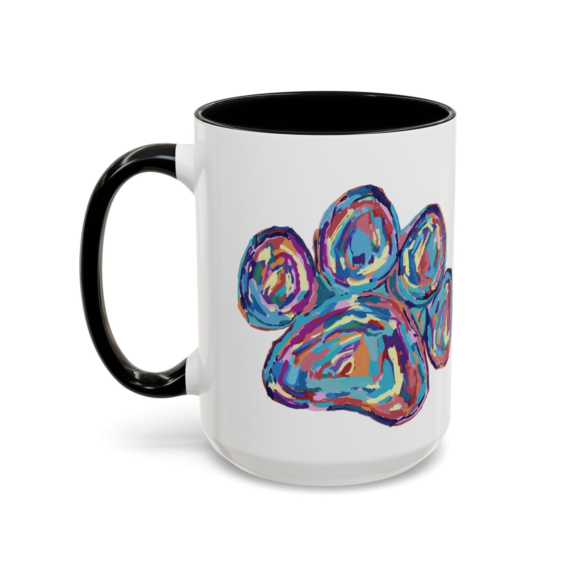 Paw Print Accent Coffee Mug (11oz & 15oz) - Blue Cava