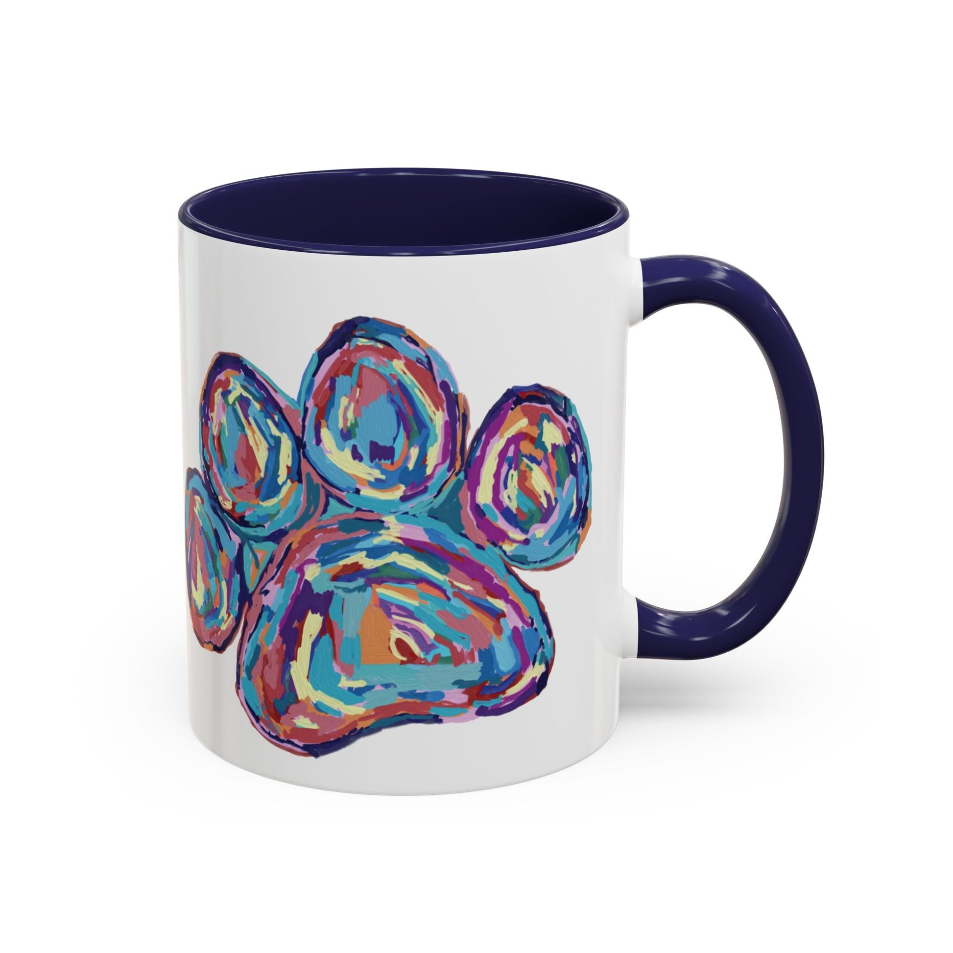 Paw Print Accent Coffee Mug (11oz & 15oz) - Blue Cava