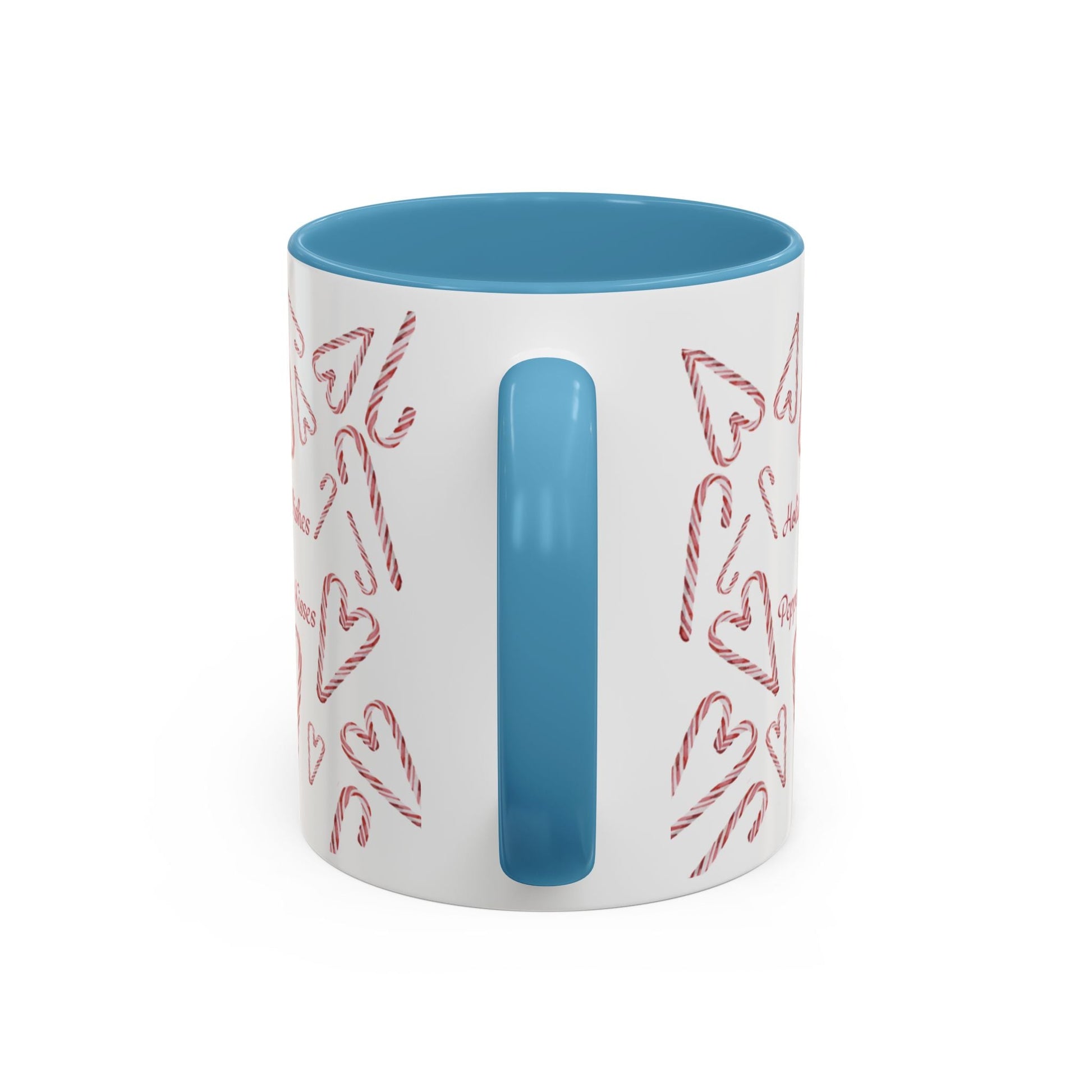 Peppermint Kisses Accent Coffee Mug (11oz & 15oz) - Blue Cava