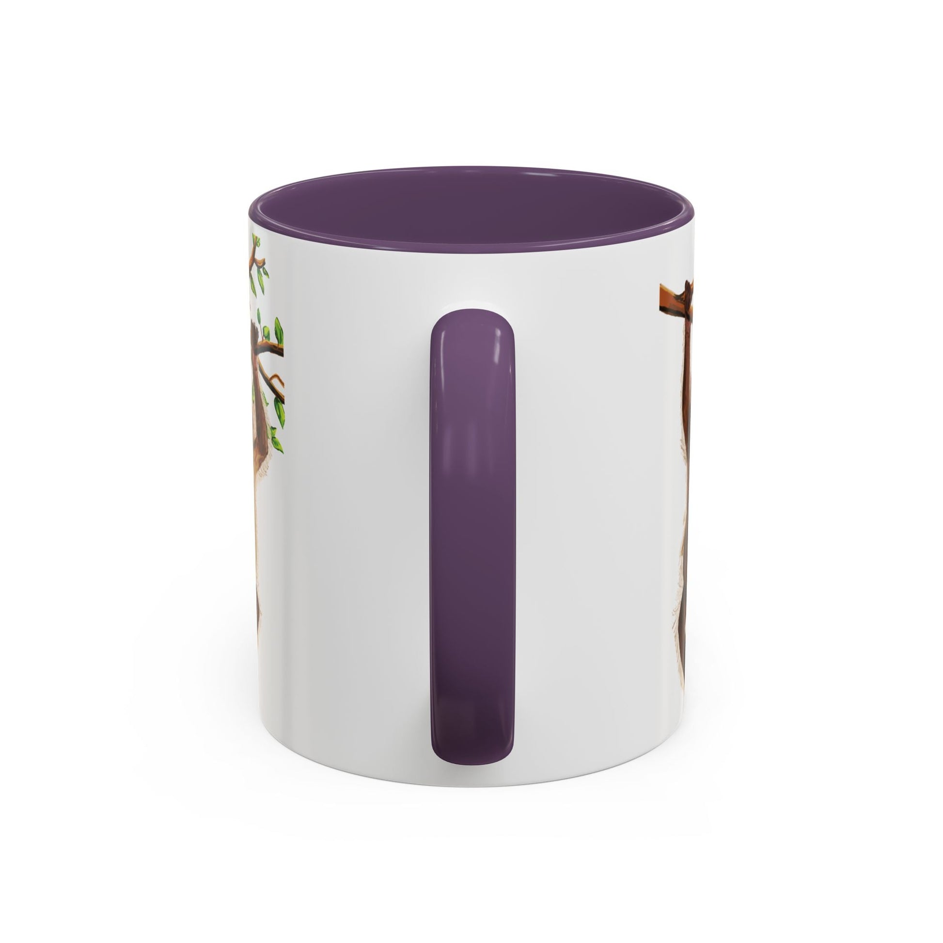 Playful Hanging Monkey Two Tone Coffee Mug | 11oz & 15oz - Blue Cava
