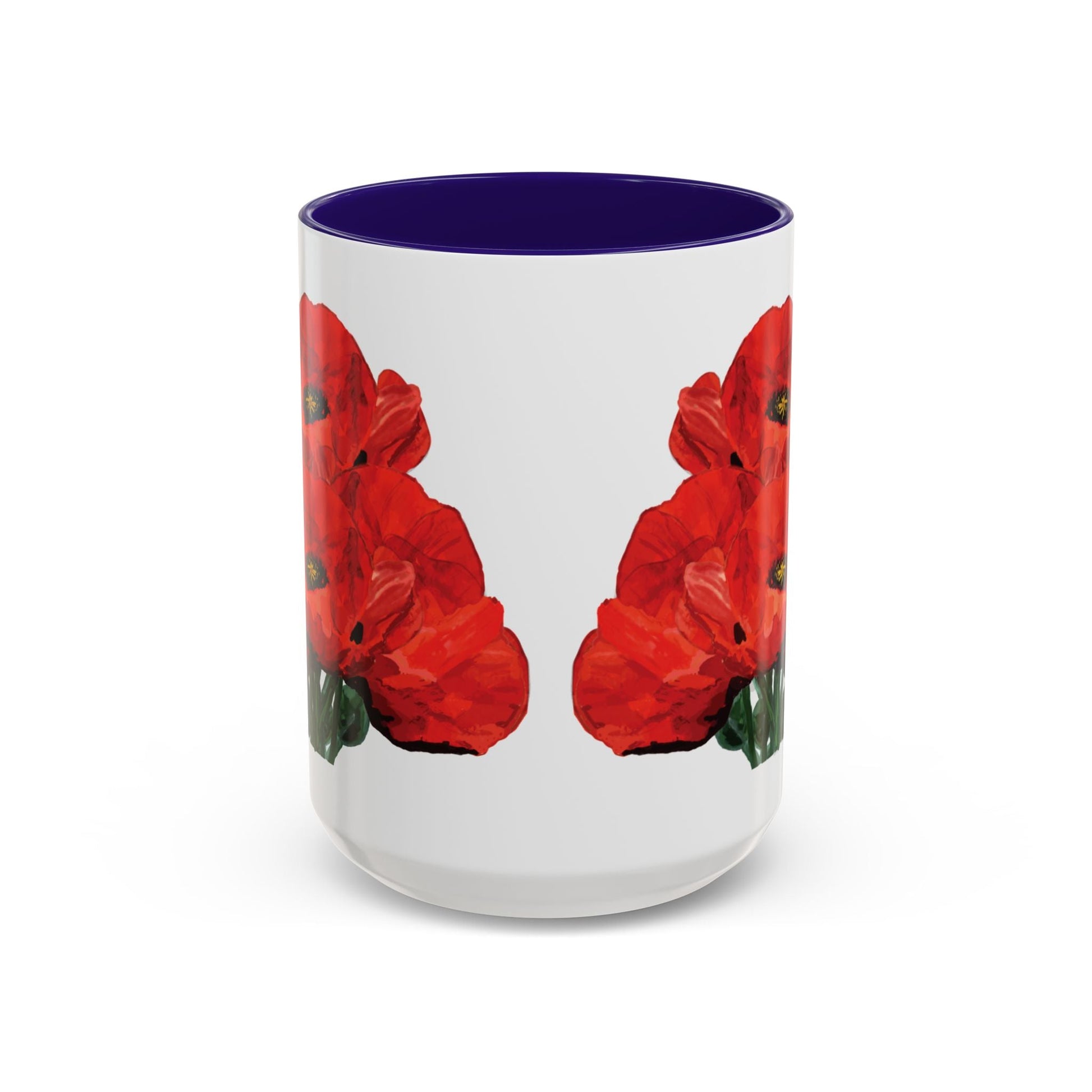 Poppies Two - Tone Coffee Mug, 11oz & 15 oz - Blue Cava