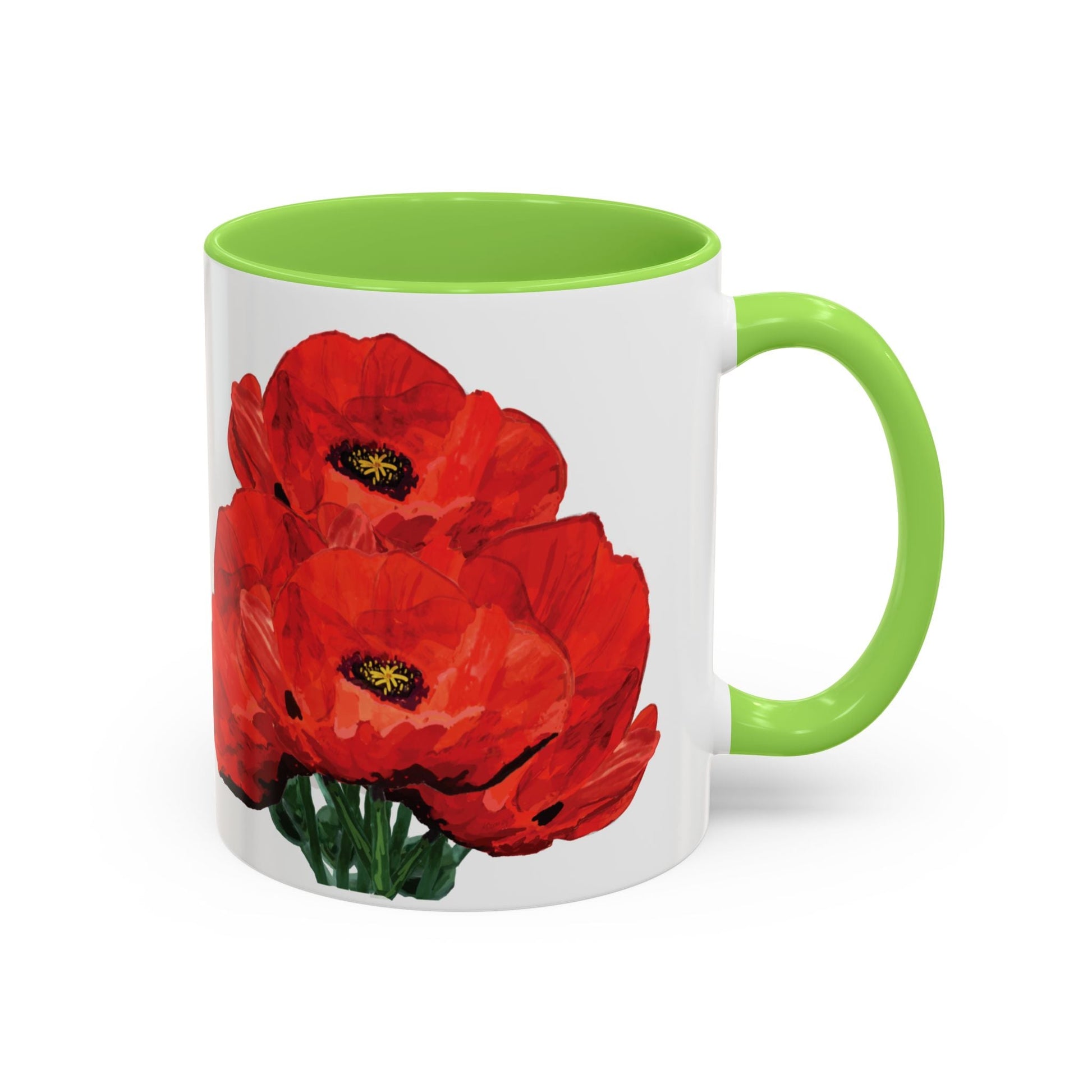 Poppies Two - Tone Coffee Mug, 11oz & 15 oz - Blue Cava