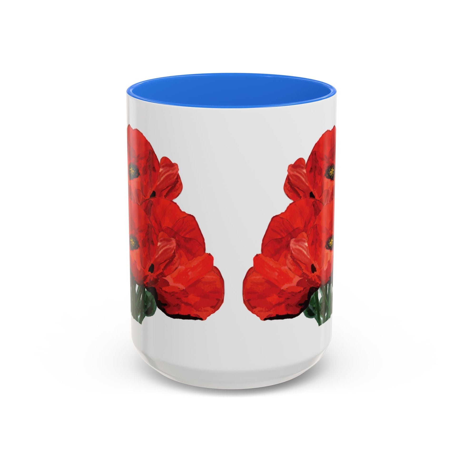 Poppies Two - Tone Coffee Mug, 11oz & 15 oz - Blue Cava