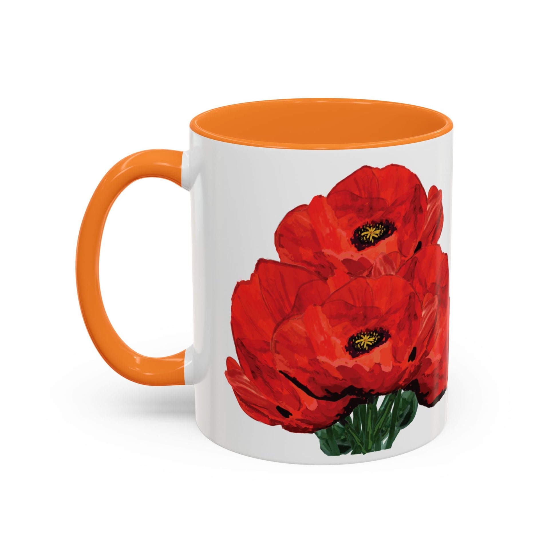 Poppies Two - Tone Coffee Mug, 11oz & 15 oz - Blue Cava