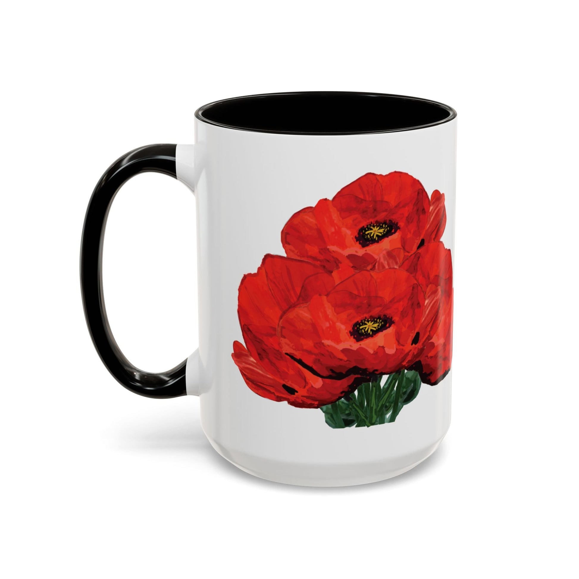 Poppies Two - Tone Coffee Mug, 11oz & 15 oz - Blue Cava