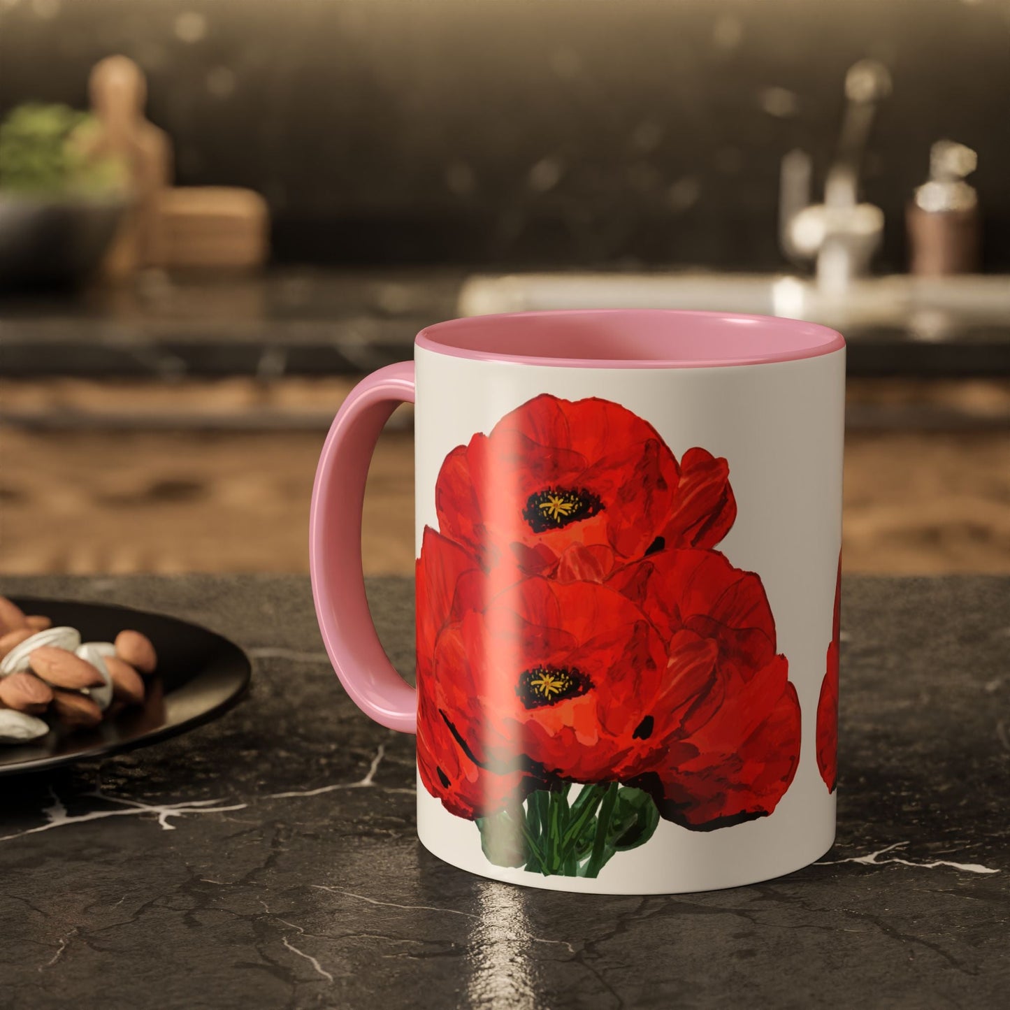 Poppies Two - Tone Coffee Mug, 11oz & 15 oz - Blue Cava