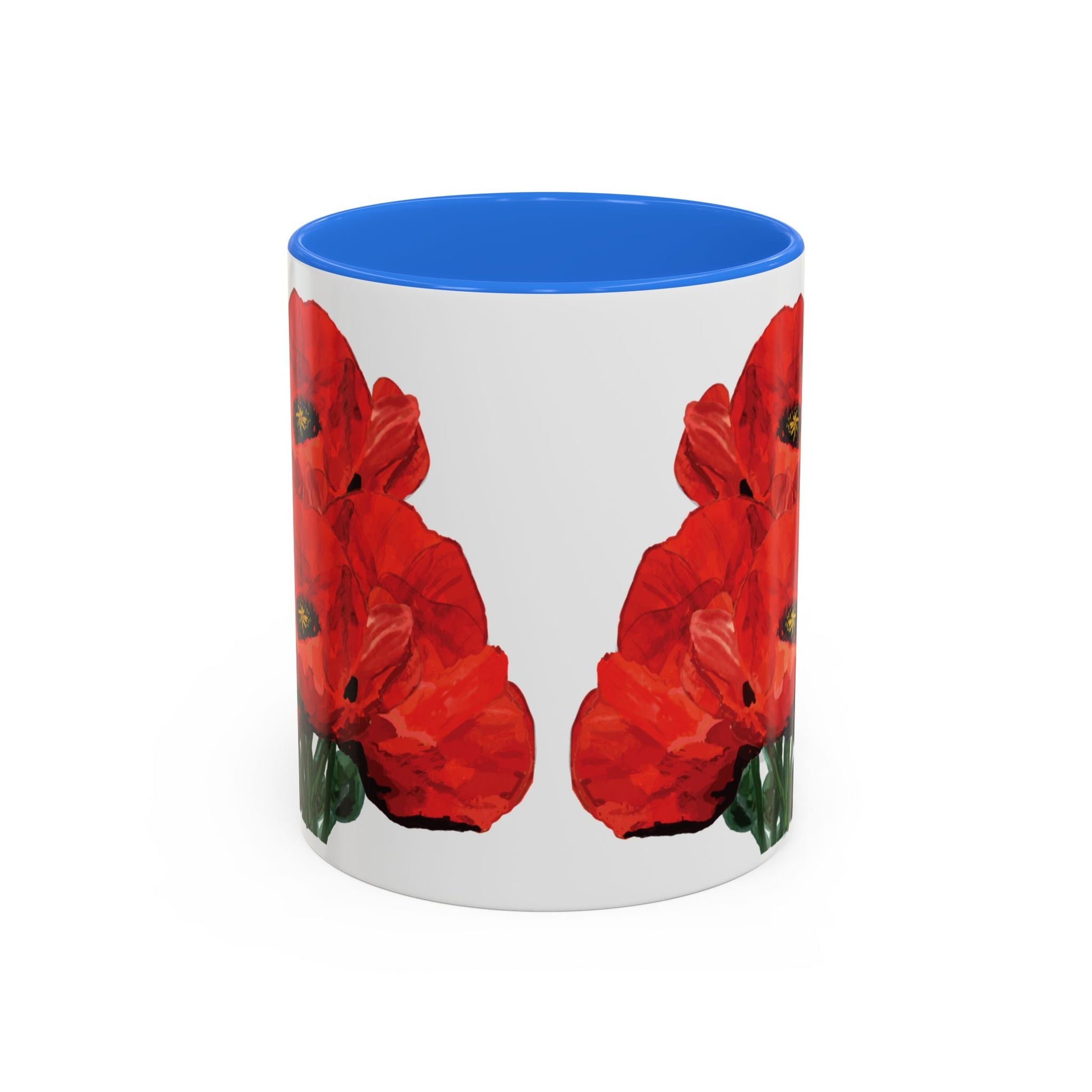 Poppies Two - Tone Coffee Mug, 11oz & 15 oz - Blue Cava