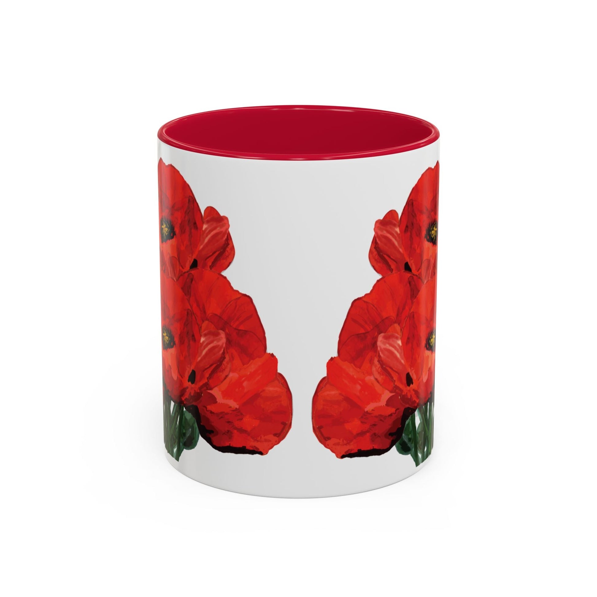 Poppies Two - Tone Coffee Mug, 11oz & 15 oz - Blue Cava