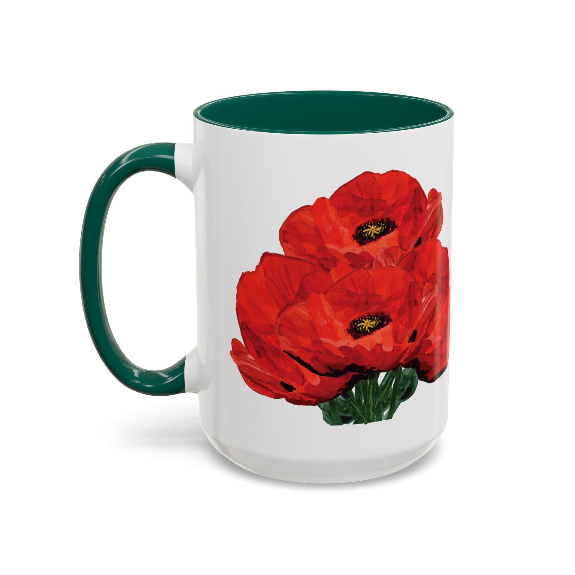 Poppies Two - Tone Coffee Mug, 11oz & 15 oz - Blue Cava