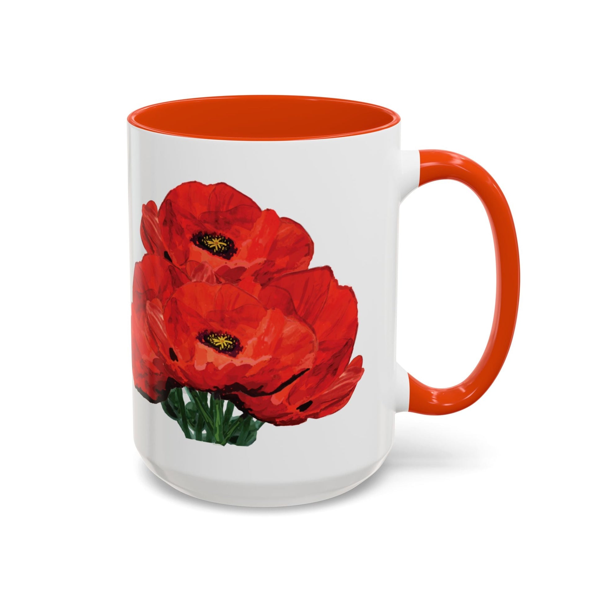 Poppies Two - Tone Coffee Mug, 11oz & 15 oz - Blue Cava