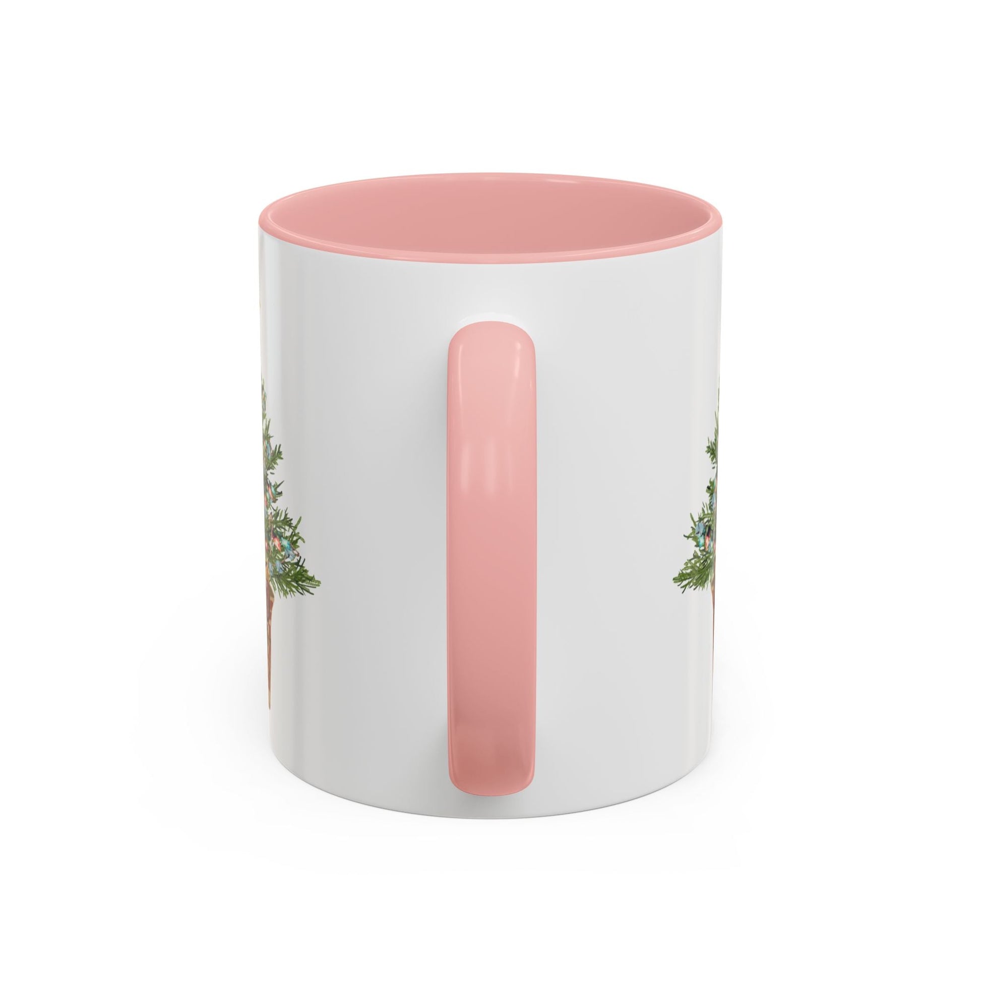 Potted Christmas Tree Two Tone Ceramic Mug, Holiday Coffee Cup, Festive Drinkware - Blue Cava