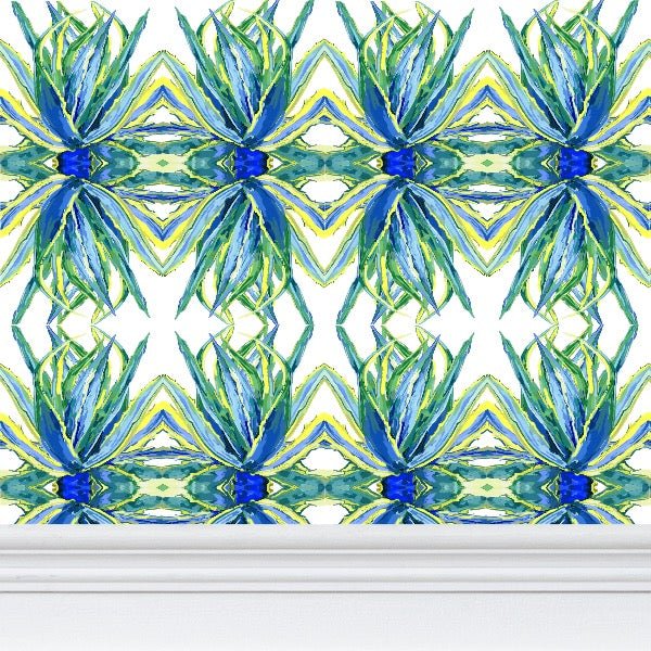 Premium Botanical Wallpaper - Blue Cava