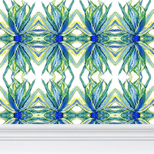 Premium Botanical Wallpaper - Blue Cava