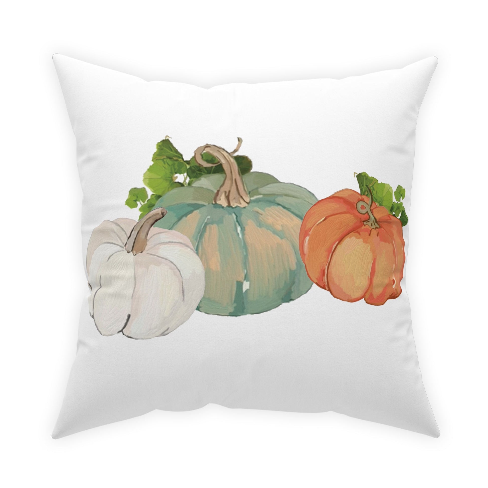 Pumpkin Harvest Broadcloth Pillow - Blue Cava