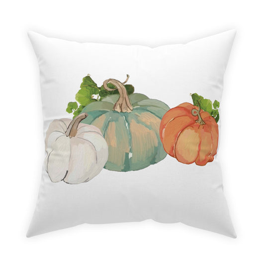 Pumpkin Harvest Broadcloth Pillow - Blue Cava