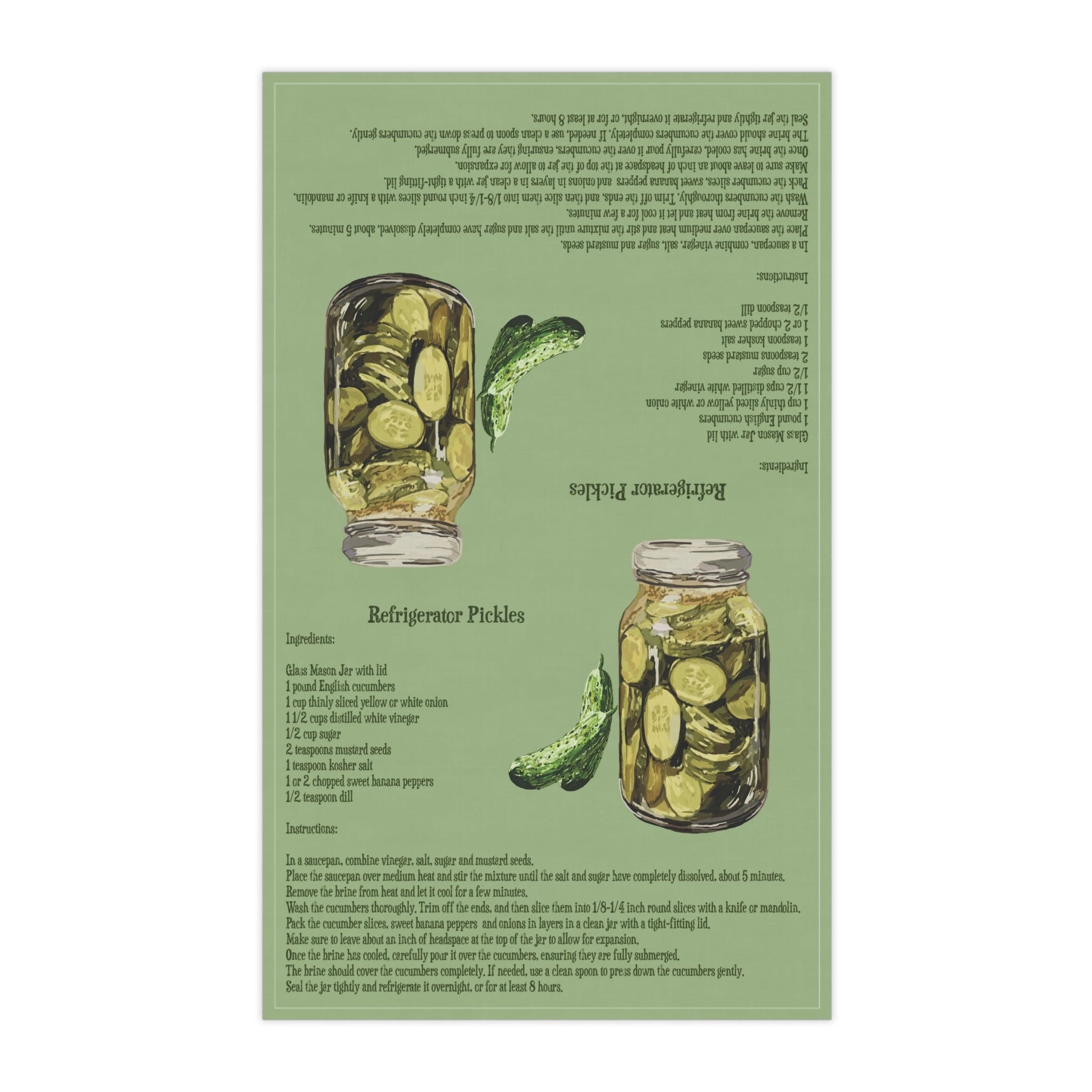 Refrigerator Pickle Recipe Tea Towels - Eco - Friendly - Blue Cava