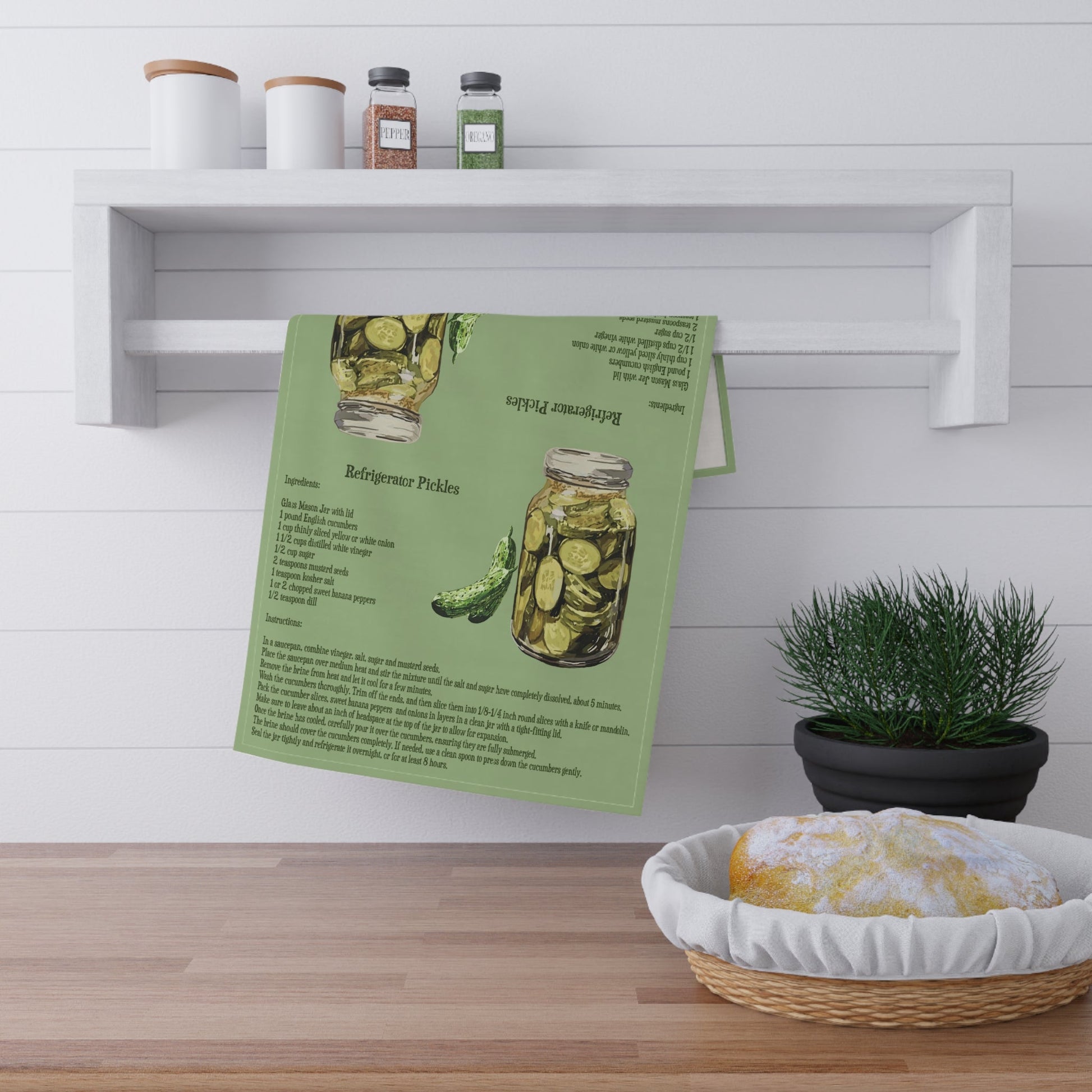 Refrigerator Pickle Recipe Tea Towels - Eco - Friendly - Blue Cava
