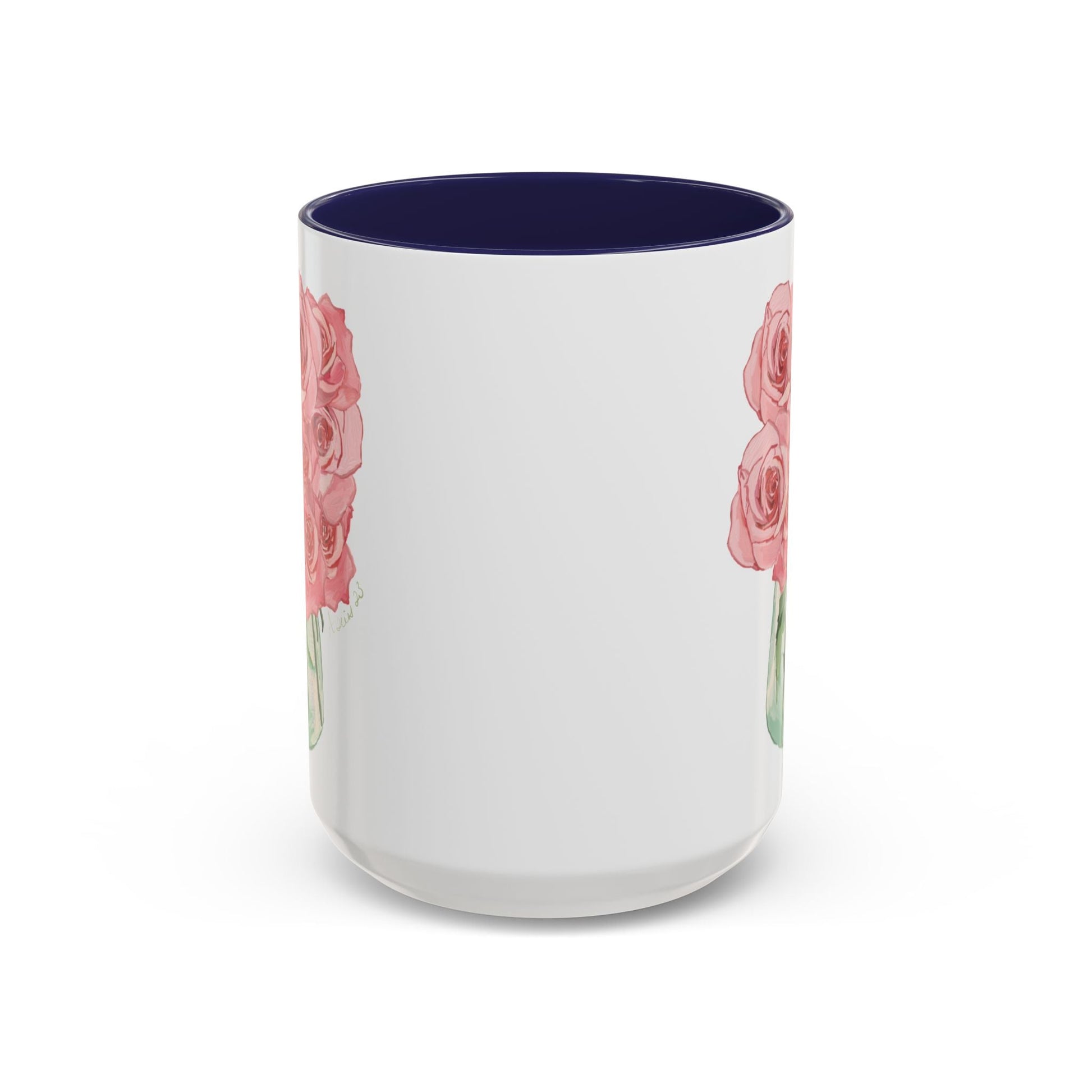 Rose Bouquet Two Tone Coffee Mug (11oz & 15oz) - Blue Cava