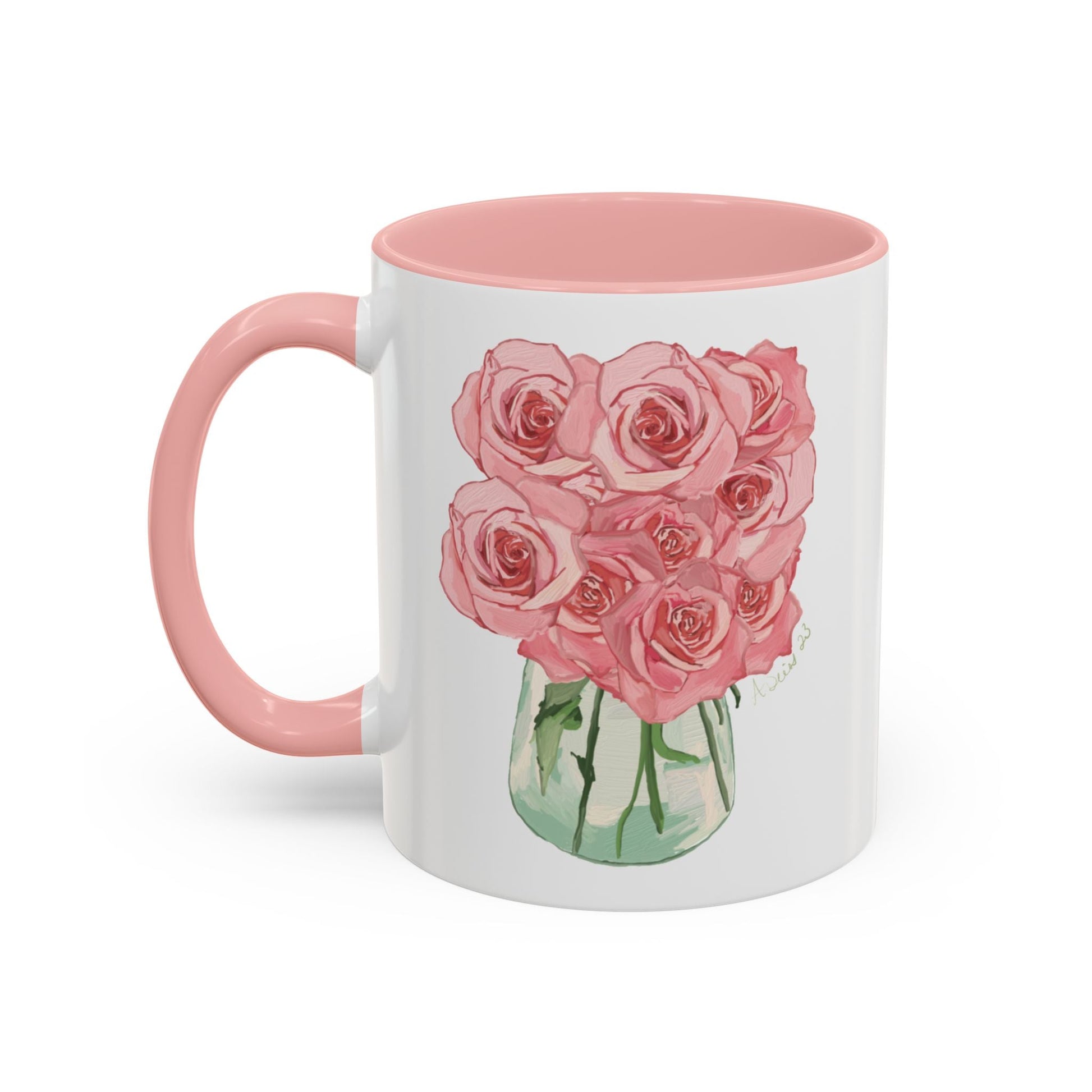 Rose Bouquet Two Tone Coffee Mug (11oz & 15oz) - Blue Cava
