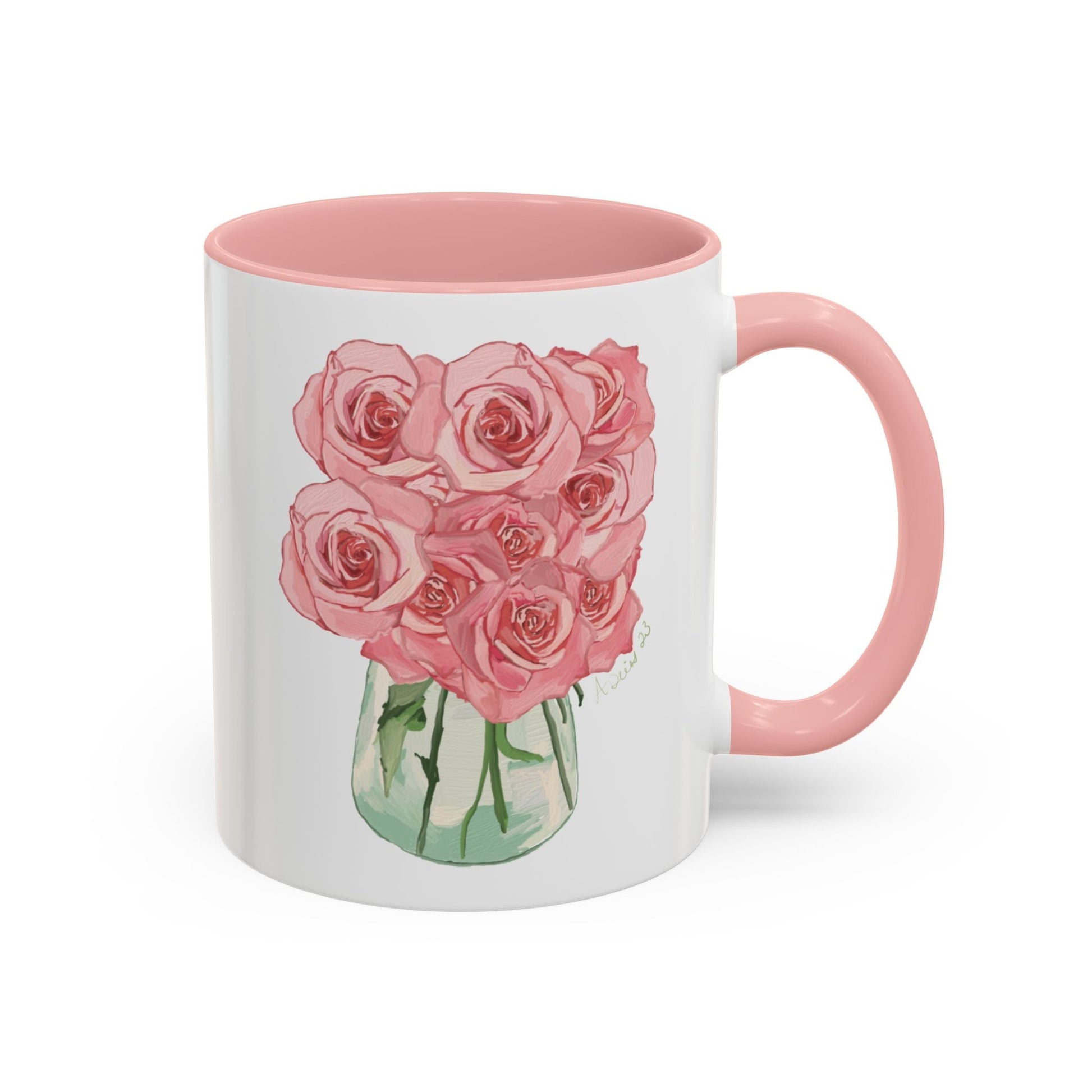 Rose Bouquet Two Tone Coffee Mug (11oz & 15oz) - Blue Cava
