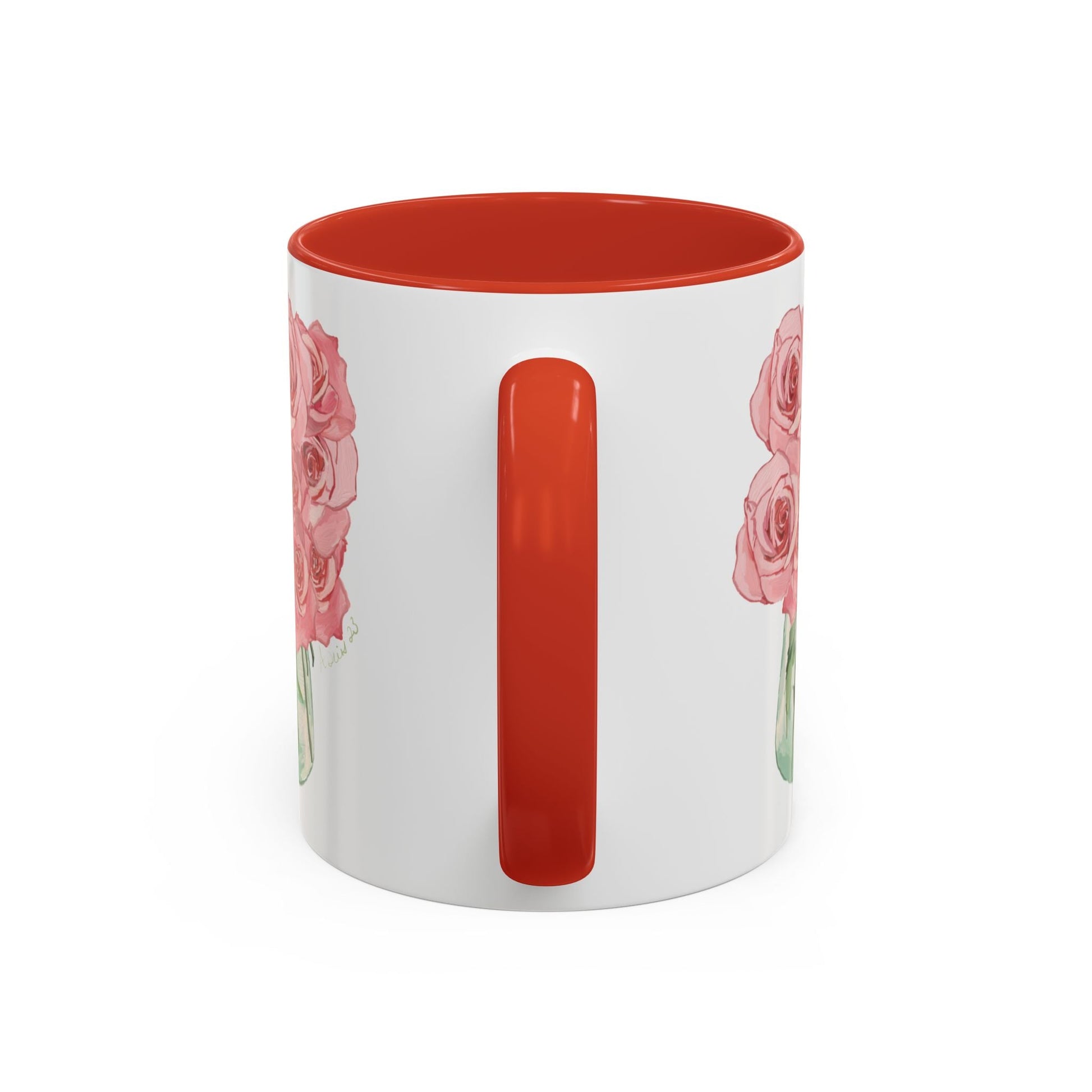 Rose Bouquet Two Tone Coffee Mug (11oz & 15oz) - Blue Cava