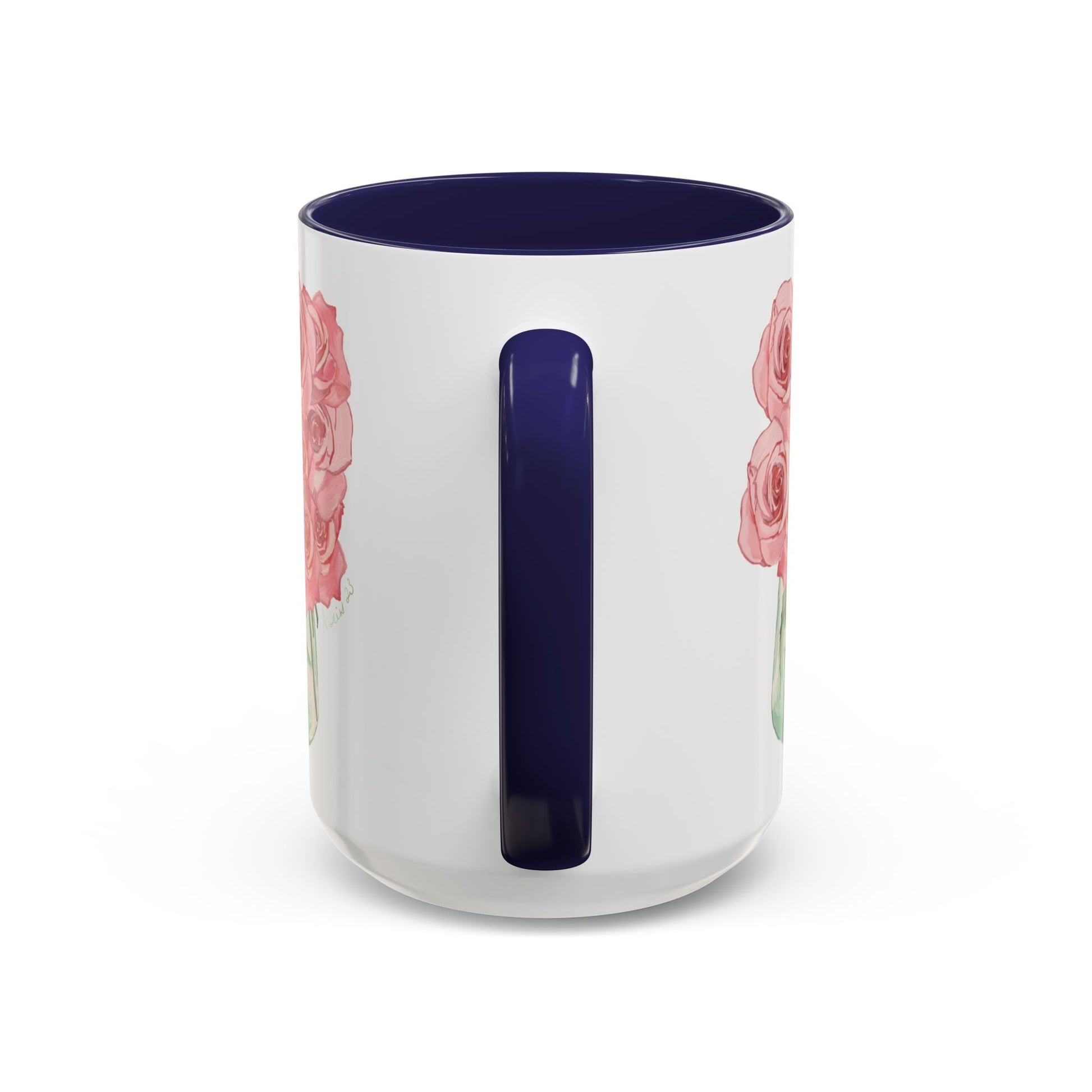 Rose Bouquet Two Tone Coffee Mug (11oz & 15oz) - Blue Cava