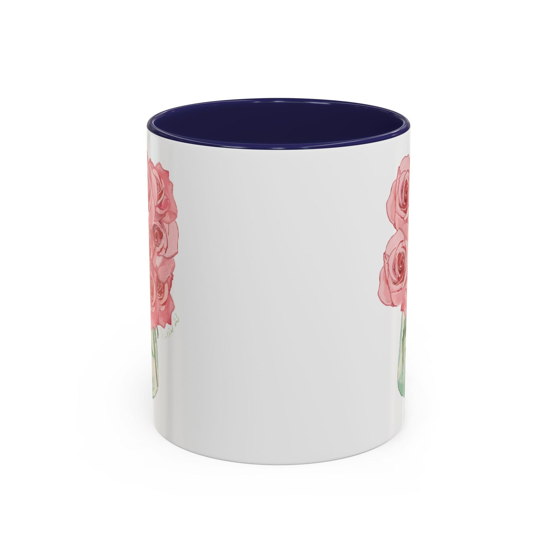 Rose Bouquet Two Tone Coffee Mug (11oz & 15oz) - Blue Cava