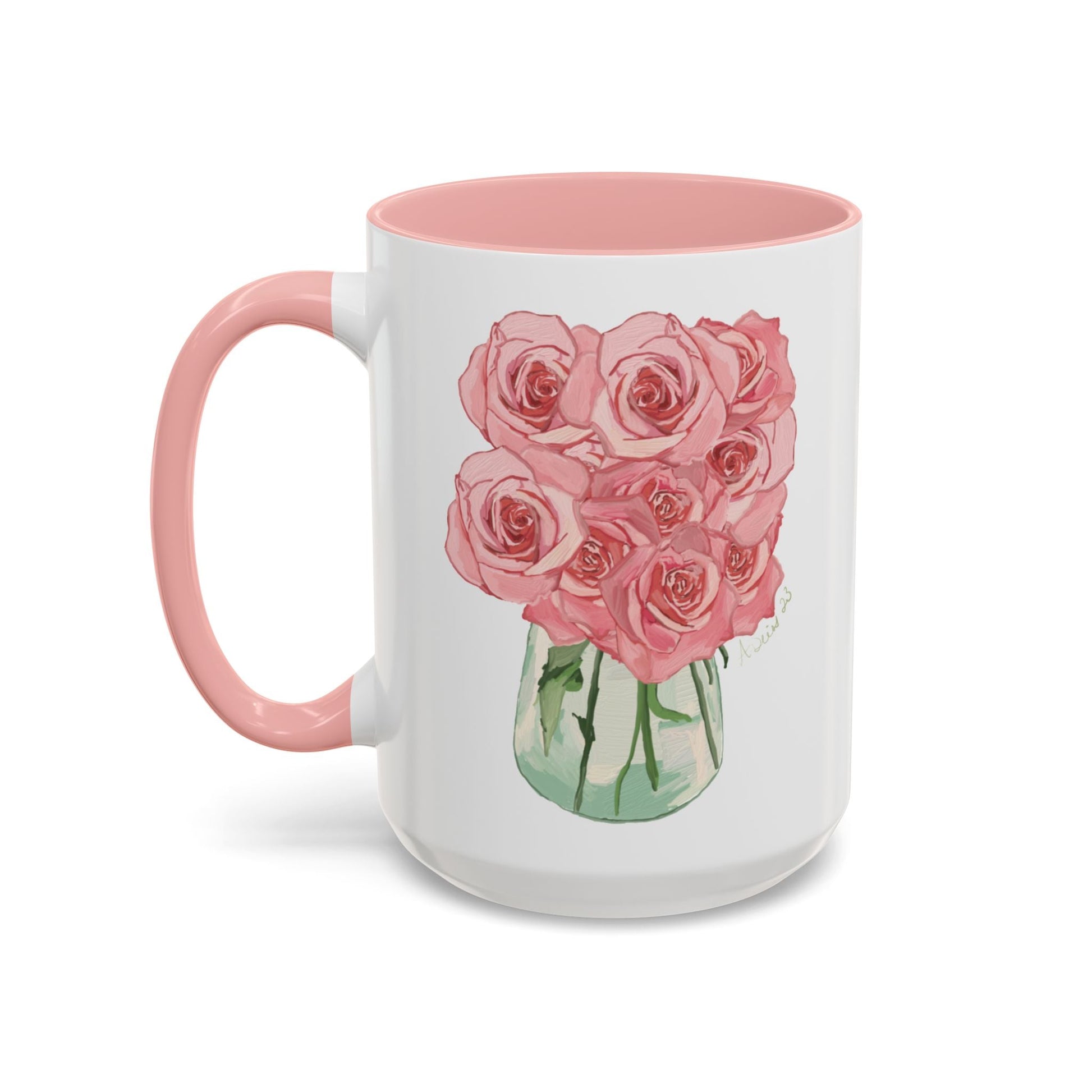 Rose Bouquet Two Tone Coffee Mug (11oz & 15oz) - Blue Cava