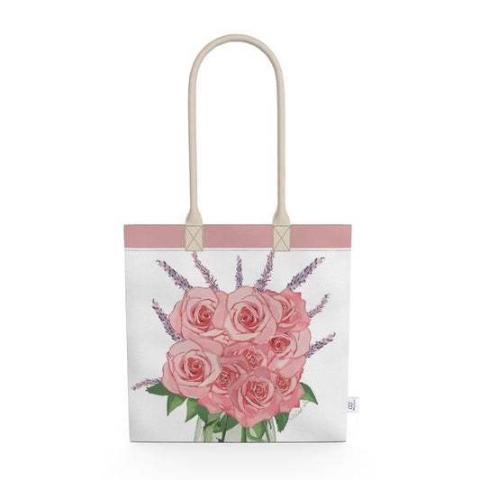 Roses and Lavender Tote - Blue Cava