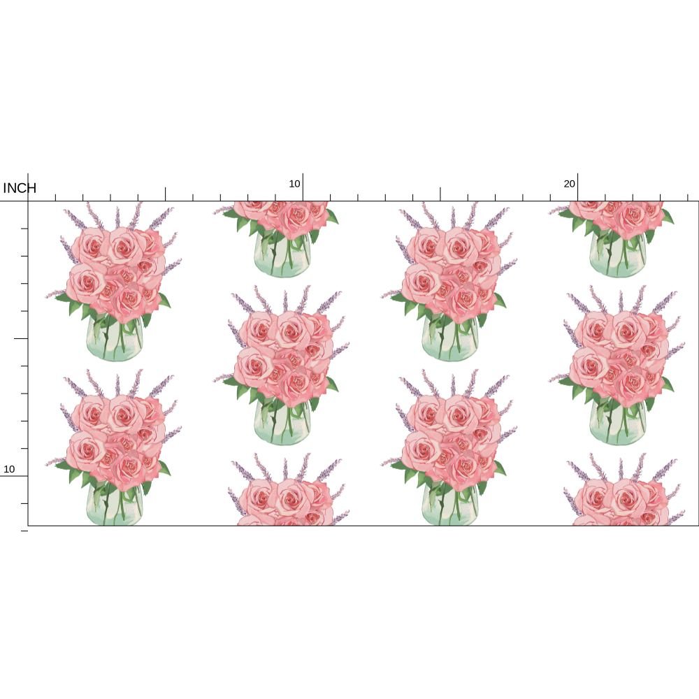 Roses Bouquet Wallpaper - Blue Cava