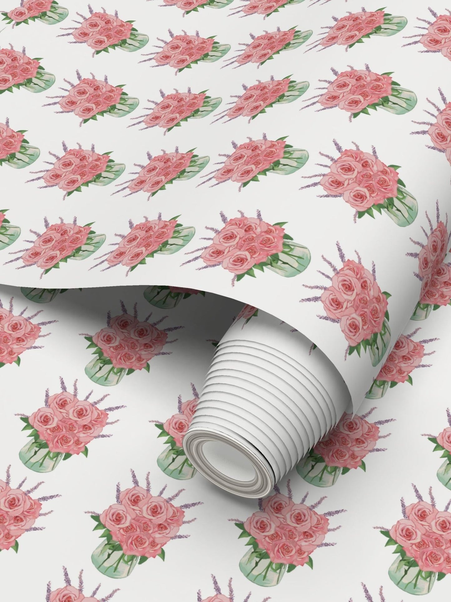 Roses Bouquet Wallpaper - Blue Cava