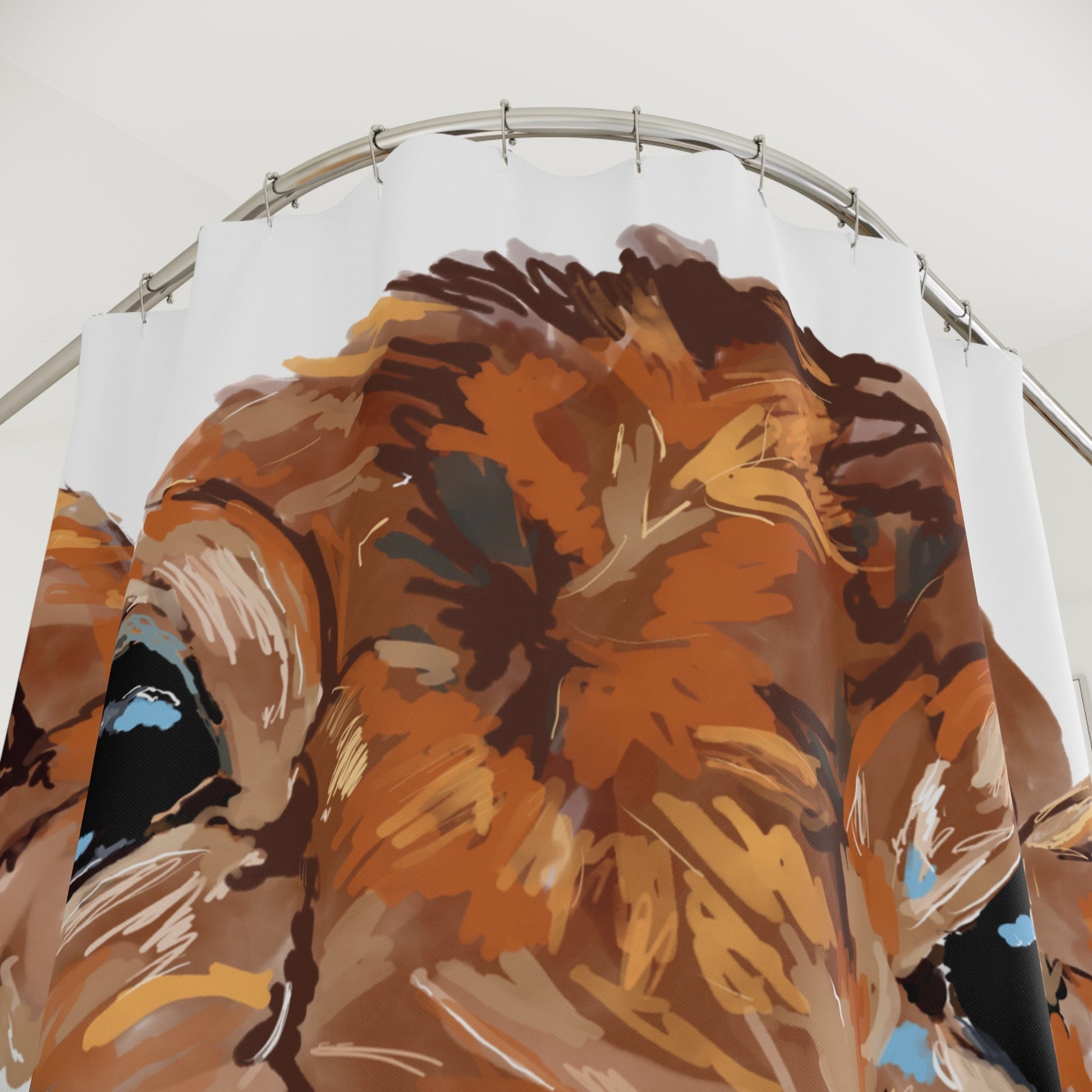 Rustic Cow Shower Curtain - Farmhouse Vibe for Animal Lovers - Blue Cava