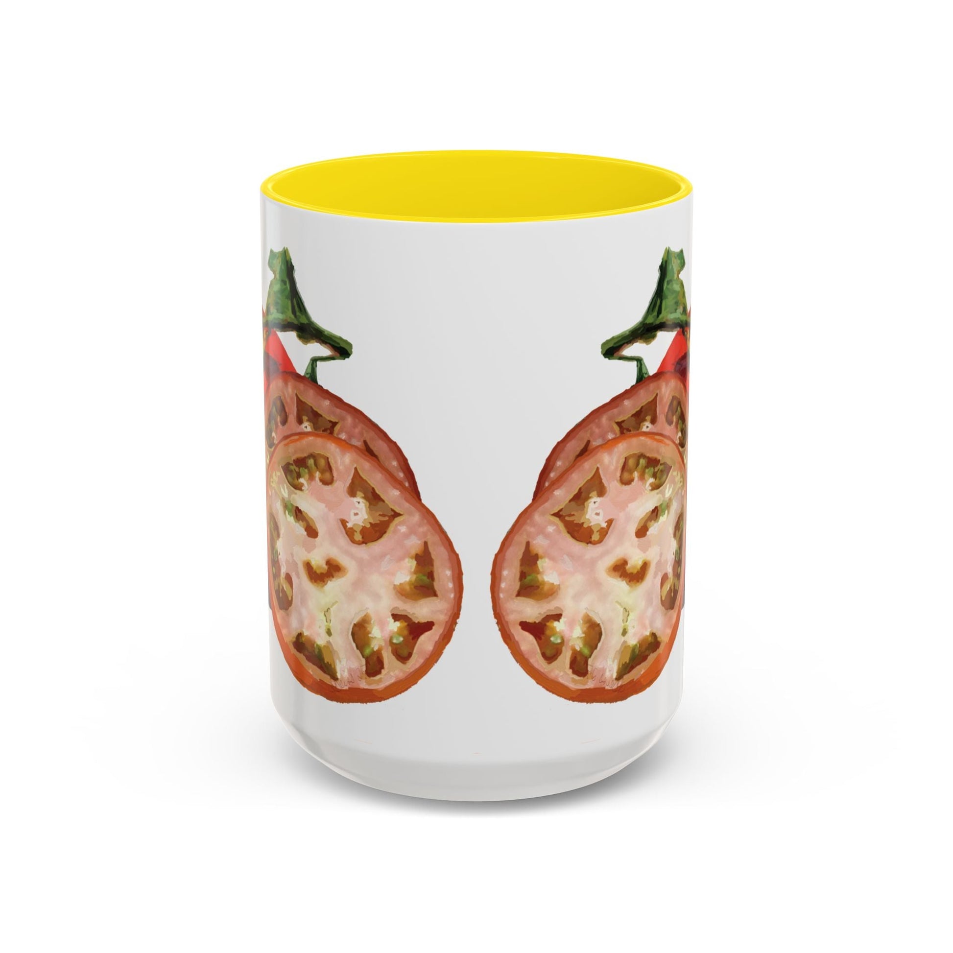 Rustic Tomato Two - Tone Ceramic Mugs - 11oz and 15 oz - Perfect for Gardeners - Blue Cava