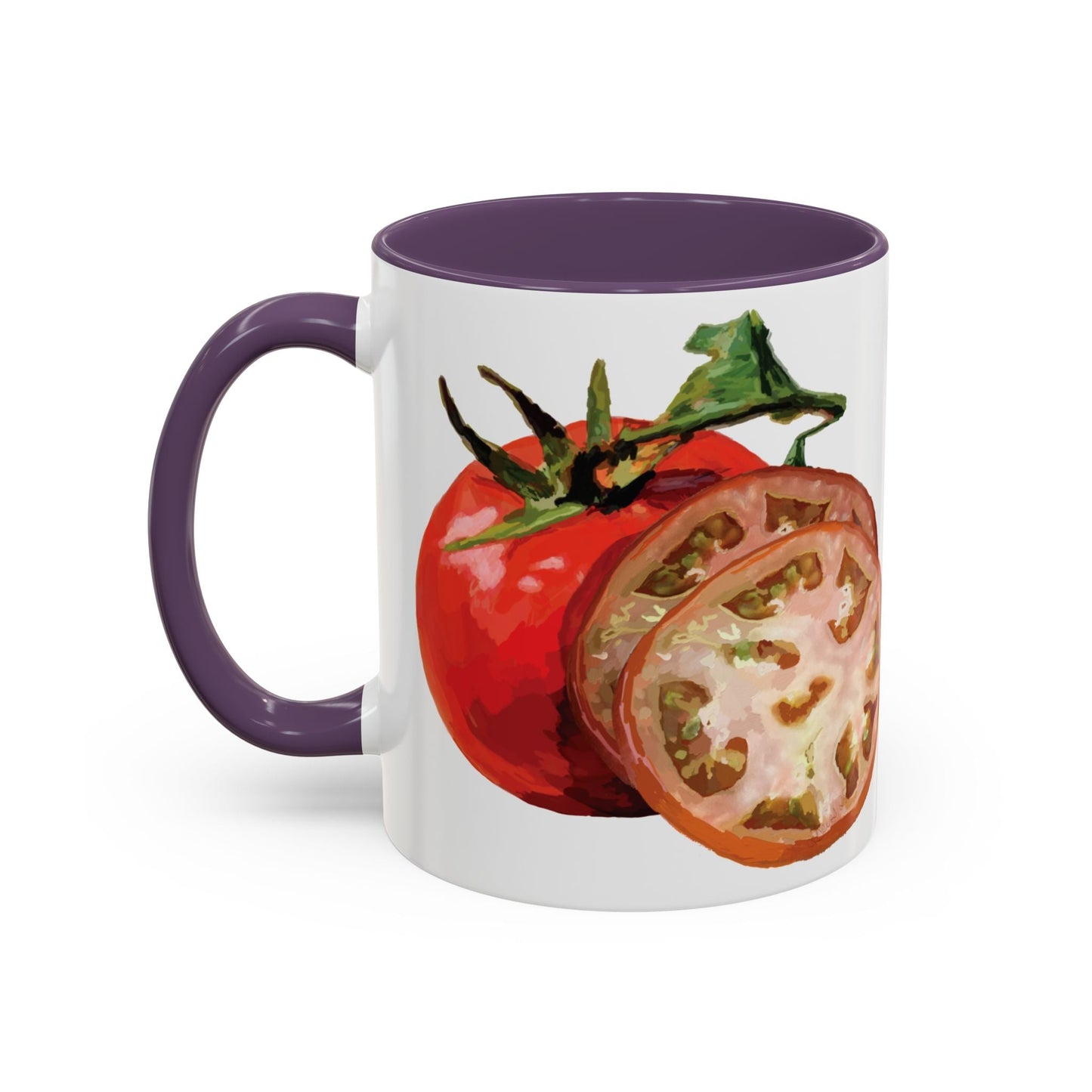 Rustic Tomato Two - Tone Ceramic Mugs - 11oz and 15 oz - Perfect for Gardeners - Blue Cava