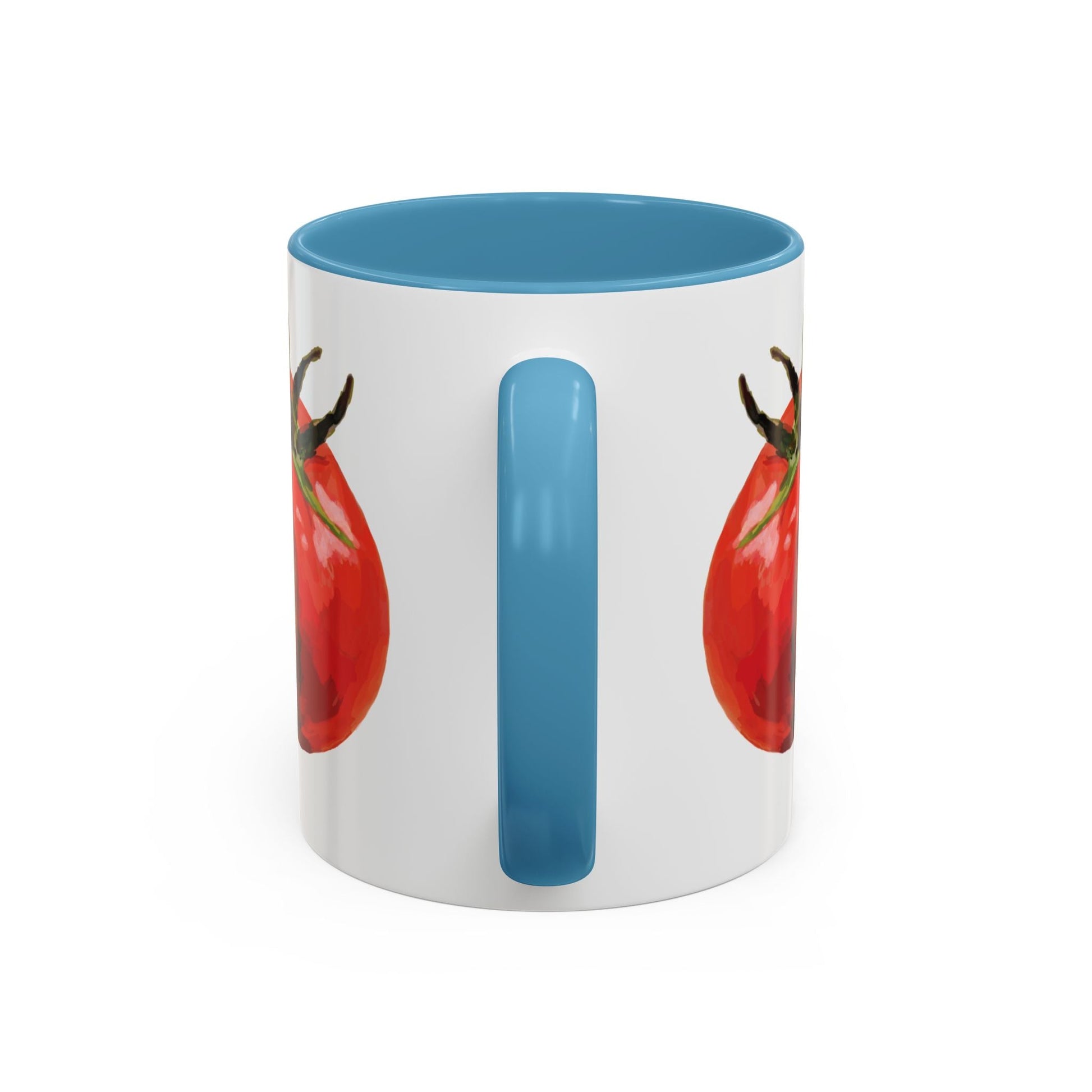 Rustic Tomato Two - Tone Ceramic Mugs - 11oz and 15 oz - Perfect for Gardeners - Blue Cava