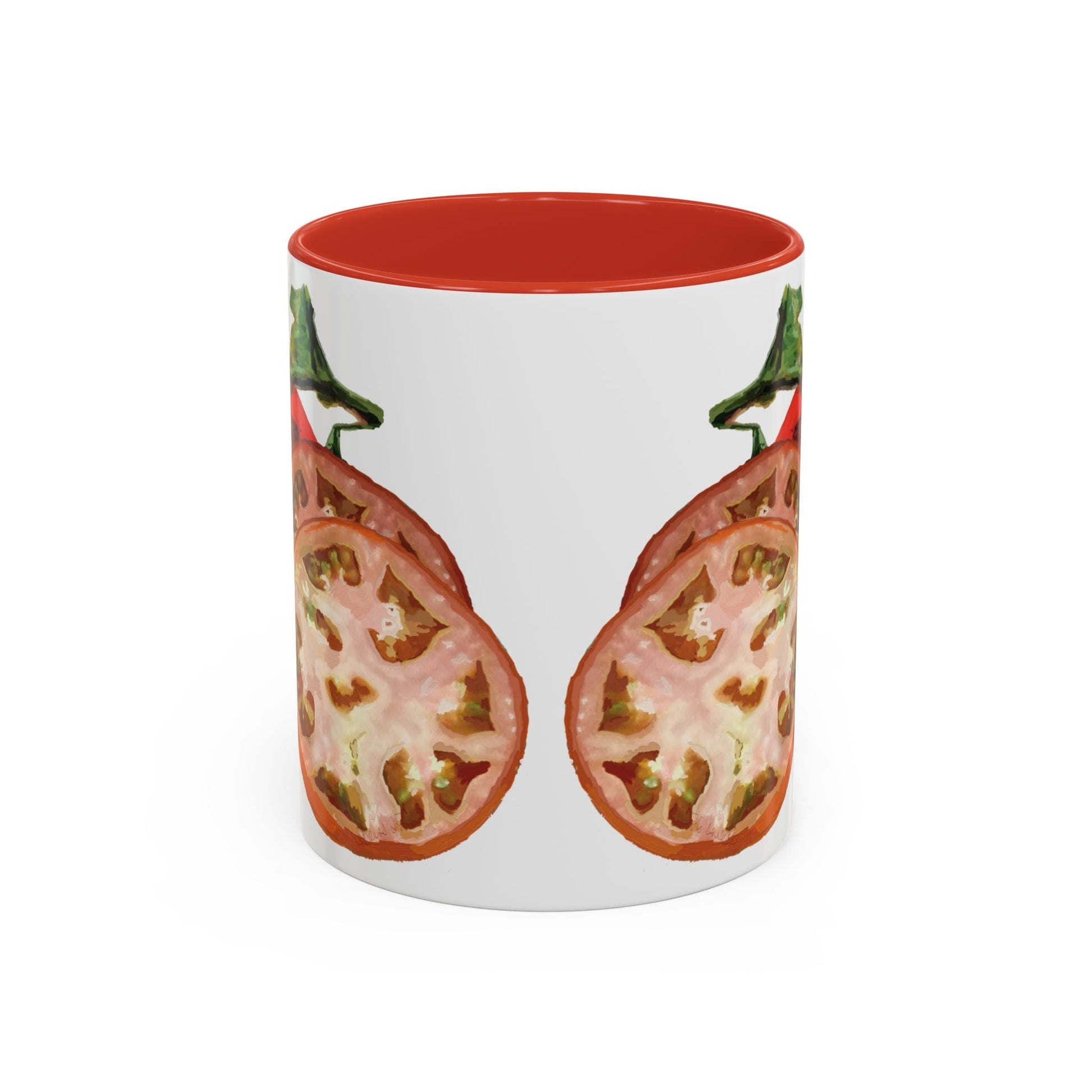 Rustic Tomato Two - Tone Ceramic Mugs - 11oz and 15 oz - Perfect for Gardeners - Blue Cava