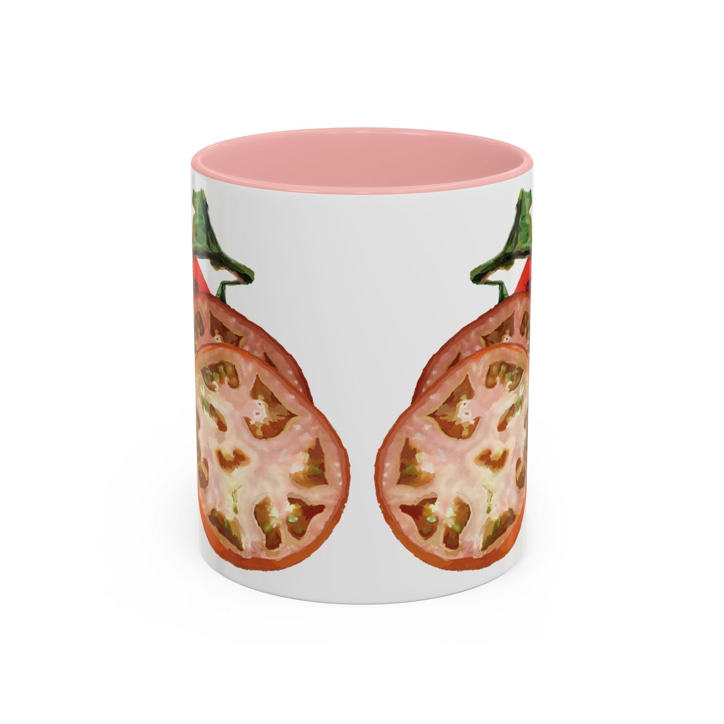 Rustic Tomato Two - Tone Ceramic Mugs - 11oz and 15 oz - Perfect for Gardeners - Blue Cava