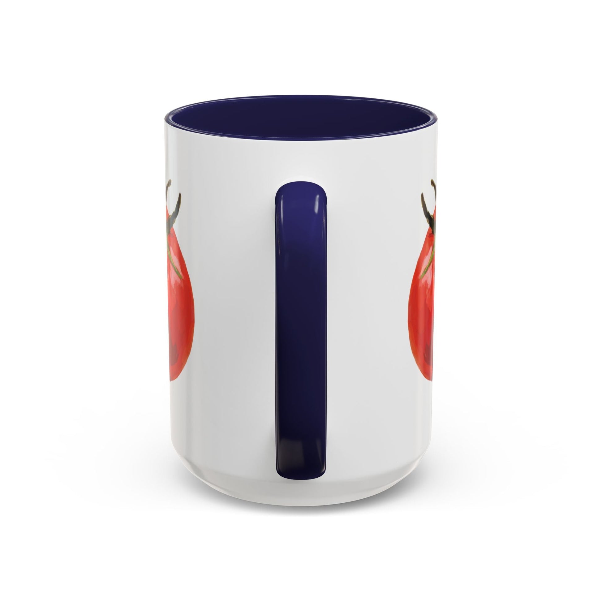Rustic Tomato Two - Tone Ceramic Mugs - 11oz and 15 oz - Perfect for Gardeners - Blue Cava