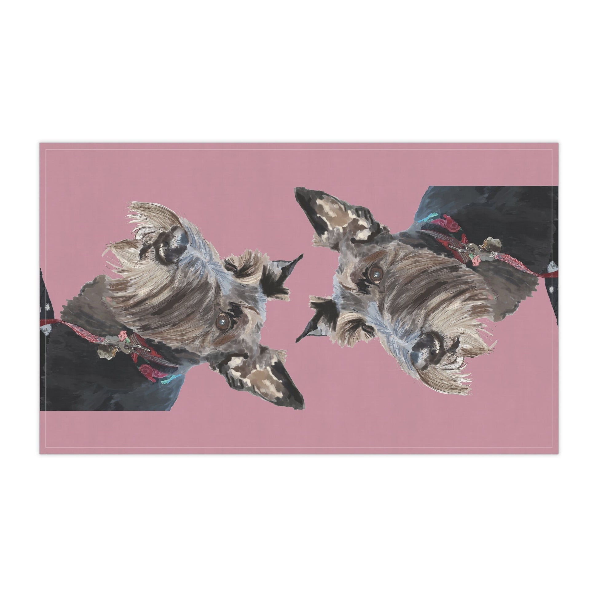 Scottish Terrier “Fala” Kitchen Tea Towels - Blue Cava