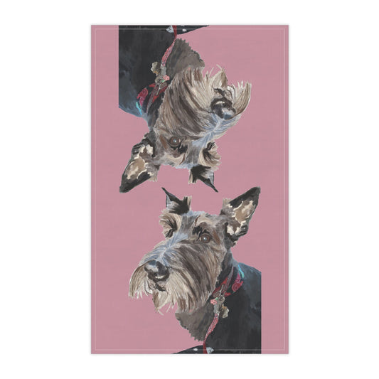Scottish Terrier “Fala” Kitchen Tea Towels - Blue Cava