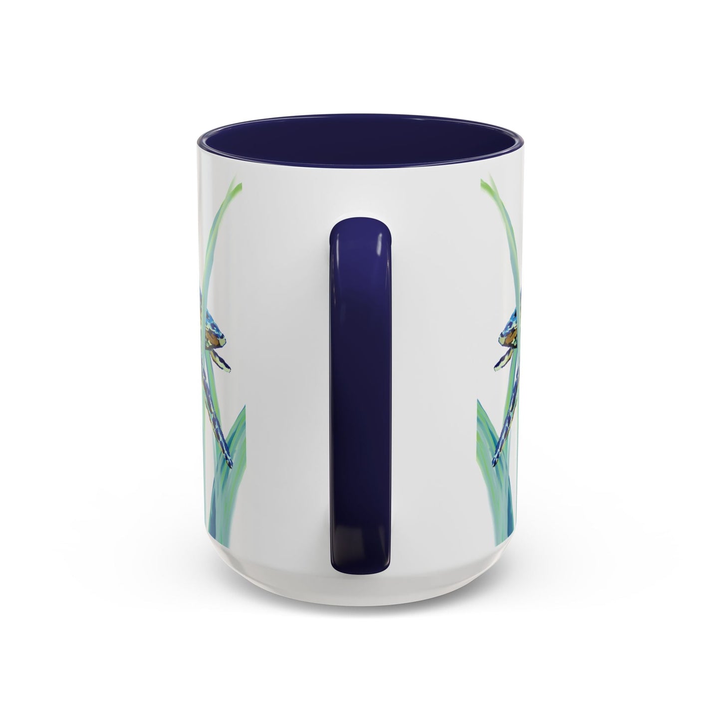 Sea Turtle Ocean Inspired Two - Tone Ceramic Mugs, 11oz & 15oz - Blue Cava