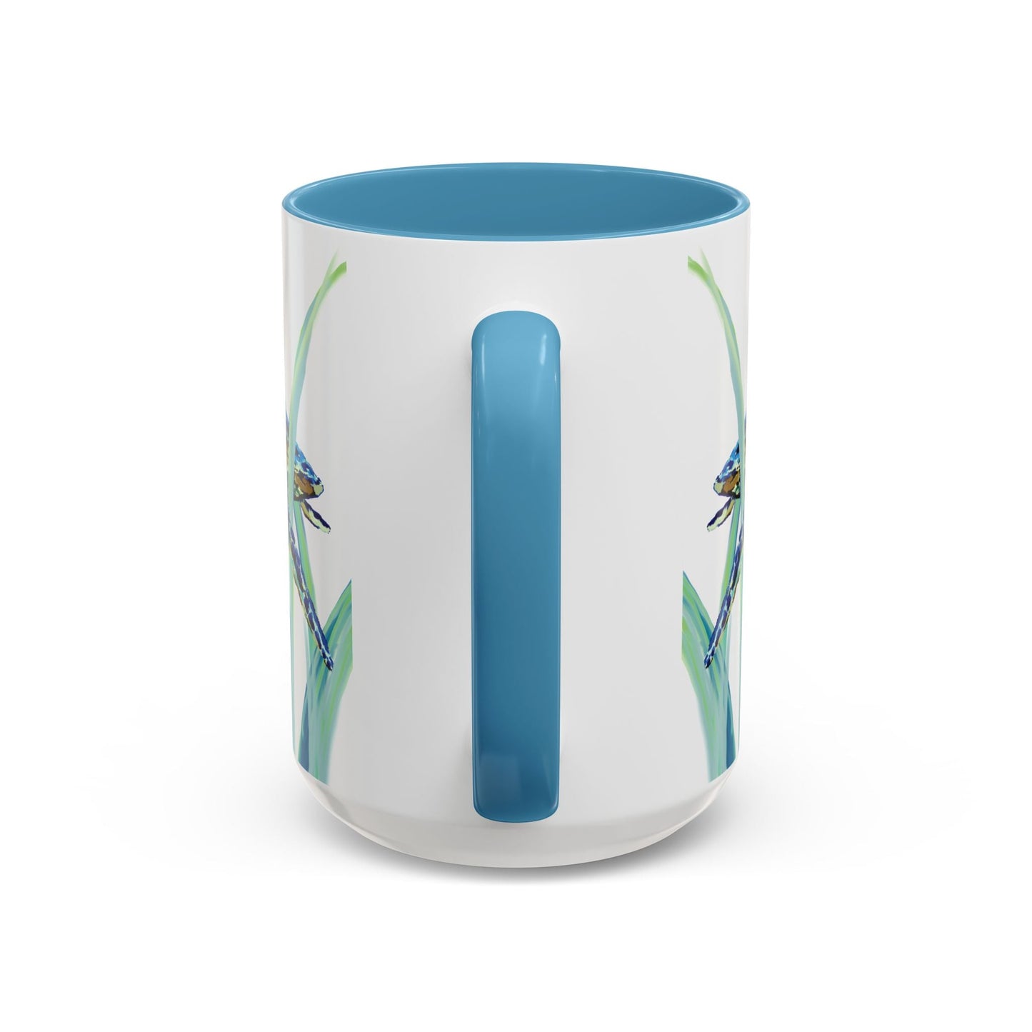 Sea Turtle Ocean Inspired Two - Tone Ceramic Mugs, 11oz & 15oz - Blue Cava