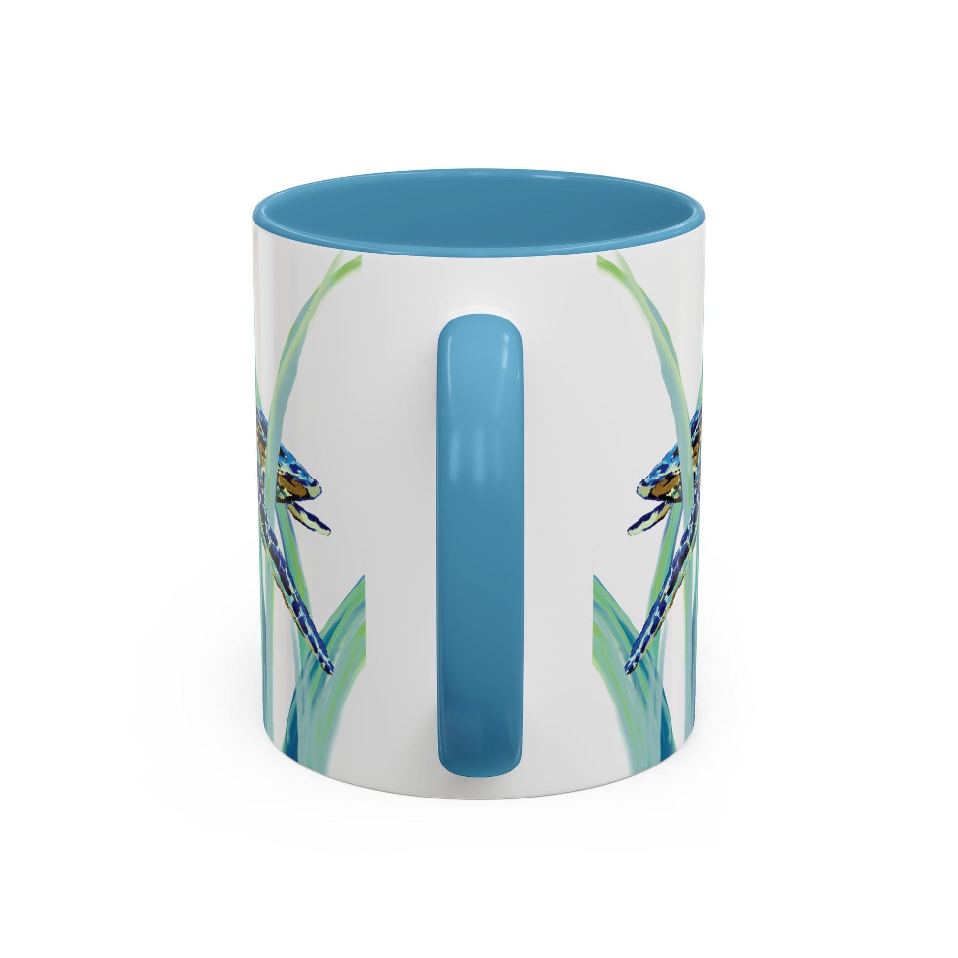 Sea Turtle Ocean Inspired Two - Tone Ceramic Mugs, 11oz & 15oz - Blue Cava