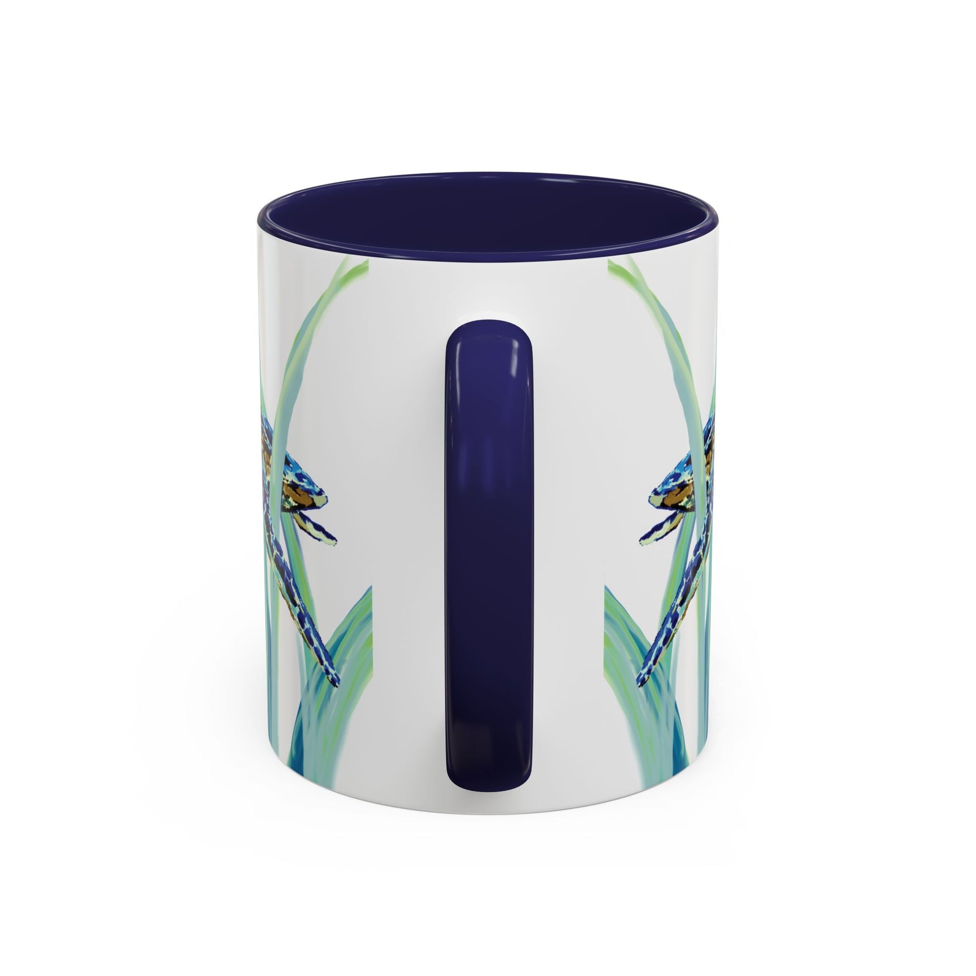 Sea Turtle Ocean Inspired Two - Tone Ceramic Mugs, 11oz & 15oz - Blue Cava