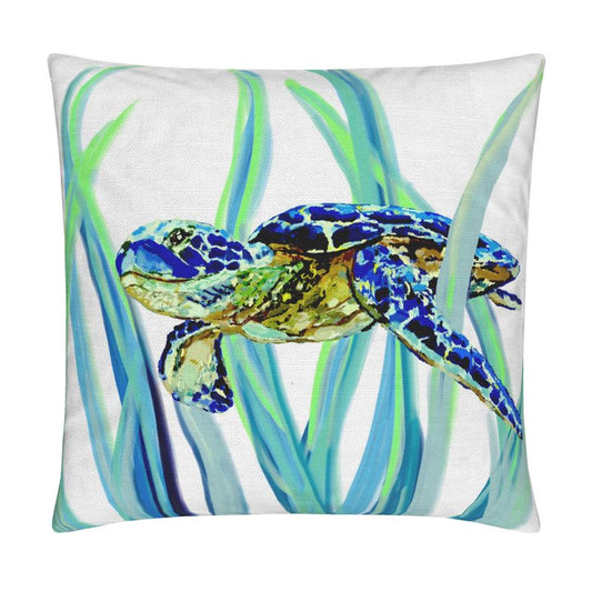 Sea Turtle Pillow Cover - Blue Cava