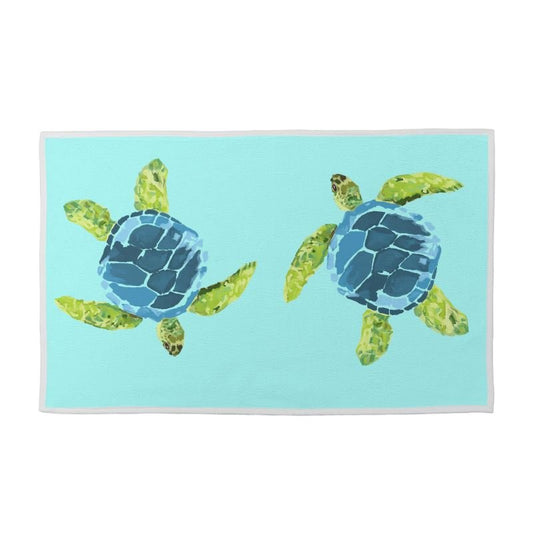 Sea Turtle Towel Set - Blue Cava