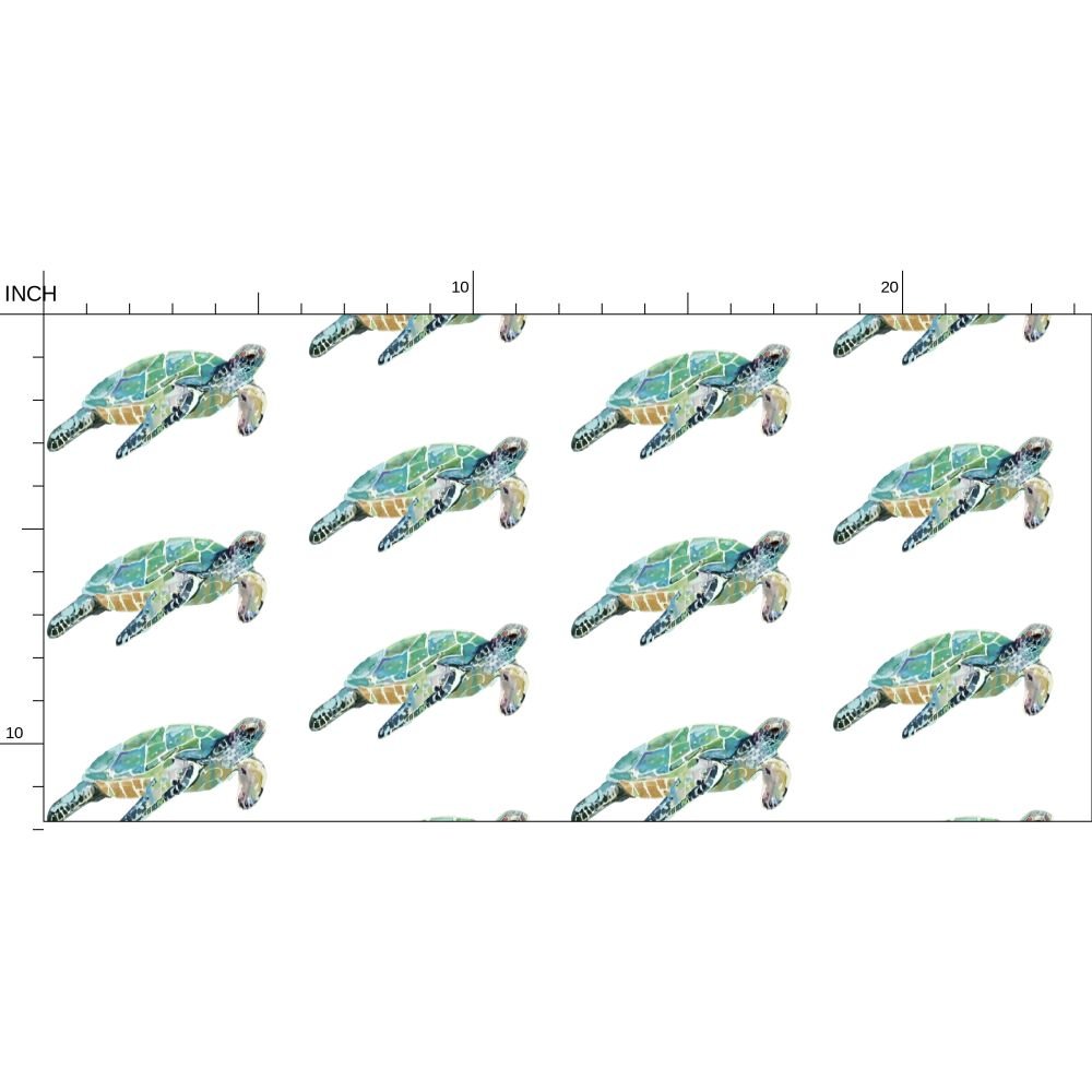 Sea Turtle Wallpaper - Blue Cava