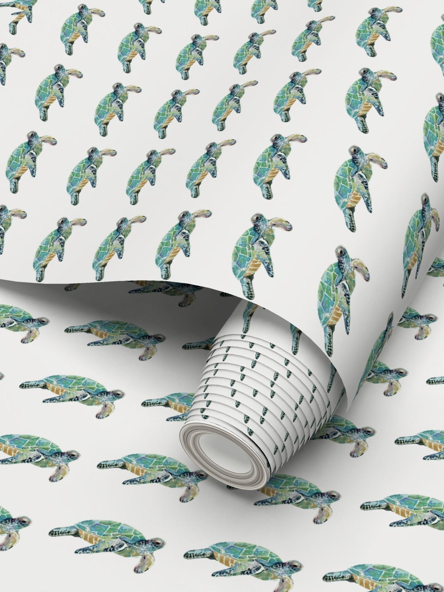 Sea Turtle Wallpaper - Blue Cava